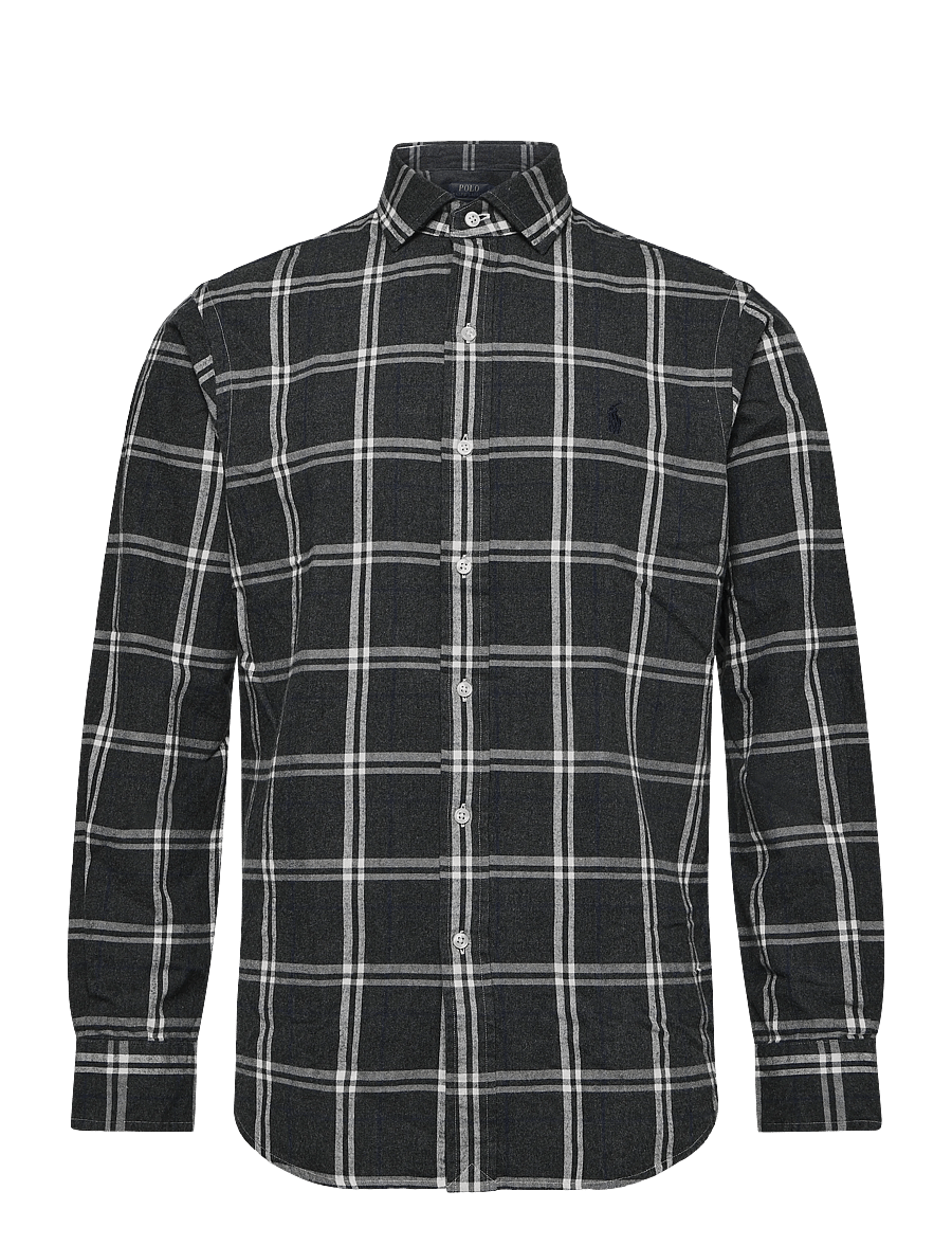 Polo Ralph Lauren - Custom Fit Plaid Oxford Shirt - oxfordi särgid - 7521b grey navy w - 0