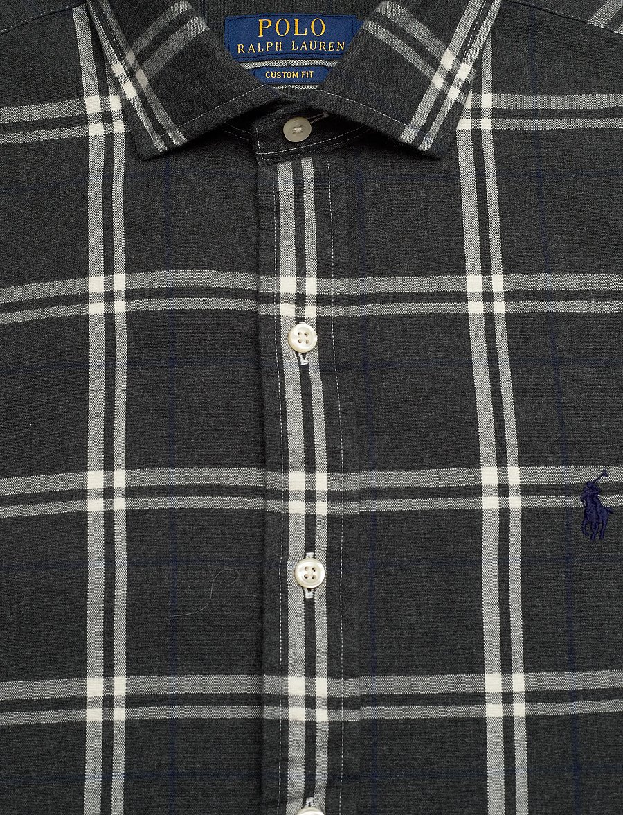 Polo Ralph Lauren - Custom Fit Plaid Oxford Shirt - oxfordi särgid - 7521b grey navy w - 2