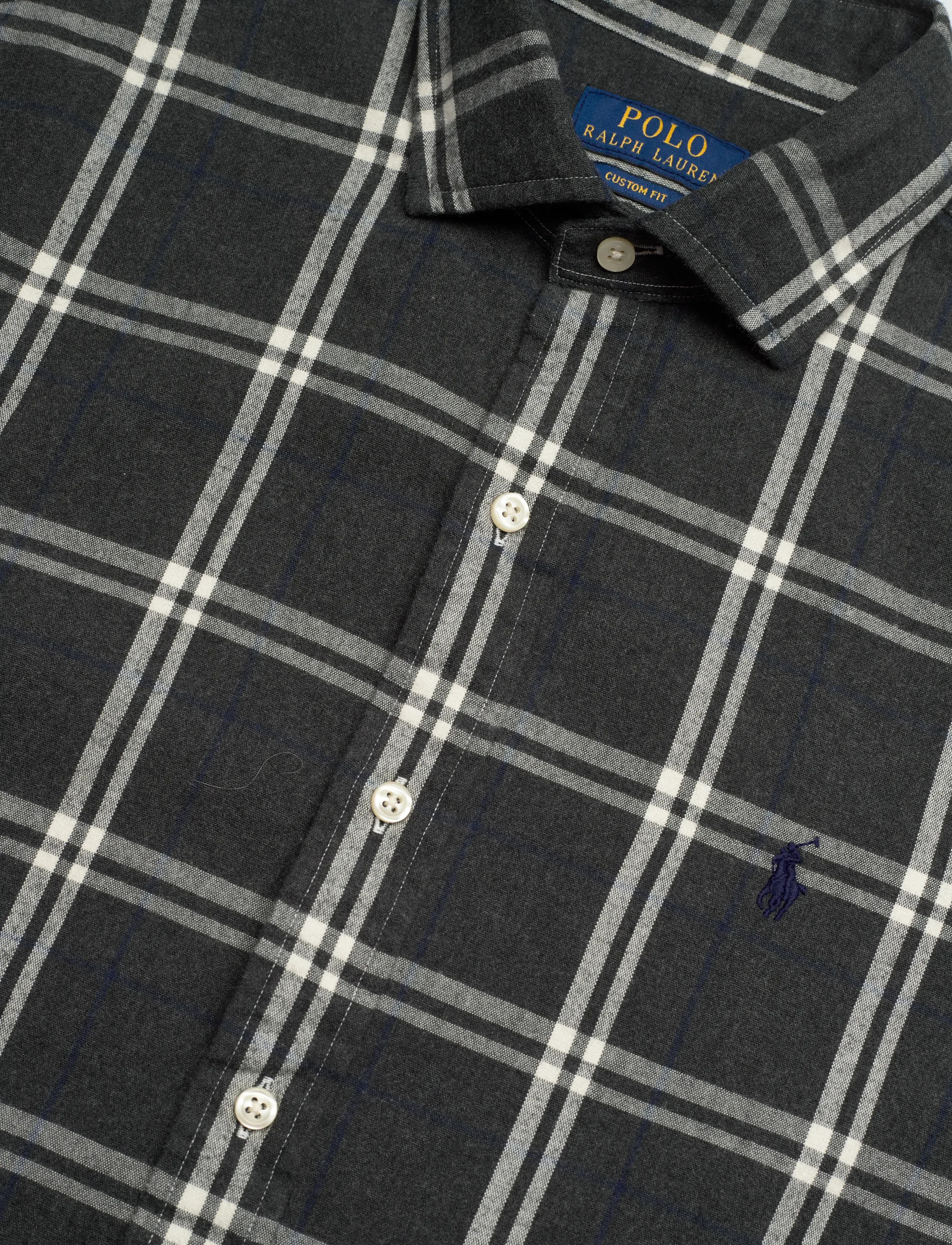 Polo Ralph Lauren - Custom Fit Plaid Oxford Shirt - oxfordi särgid - 7521b grey navy w - 3