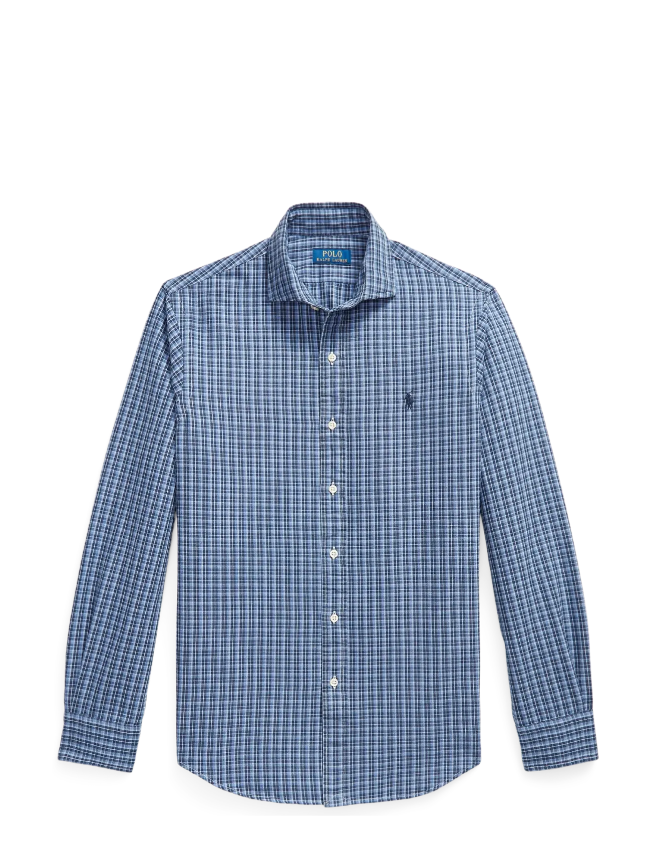 Polo Ralph Lauren Custom Fit Plaid Oxford Shirt - Kläder - 7522A BLUE HEATHE / blue