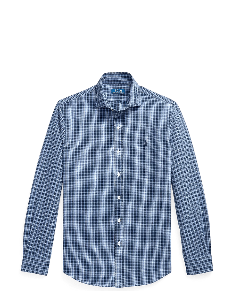 Polo Ralph Lauren - Custom Fit Plaid Oxford Shirt - oxford-skjortor - 7522a blue heathe - 0