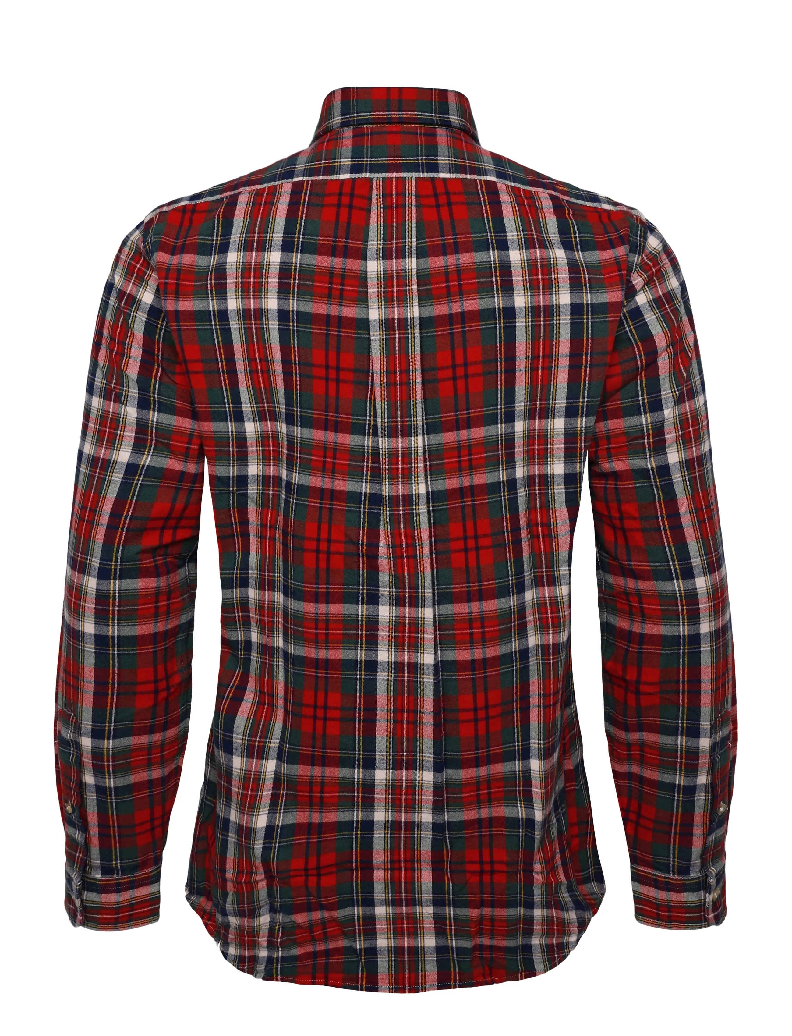 Polo Ralph Lauren - Custom Fit Plaid Brushed Oxford Shirt - ternede skjorter - 7329 red green mu - 2