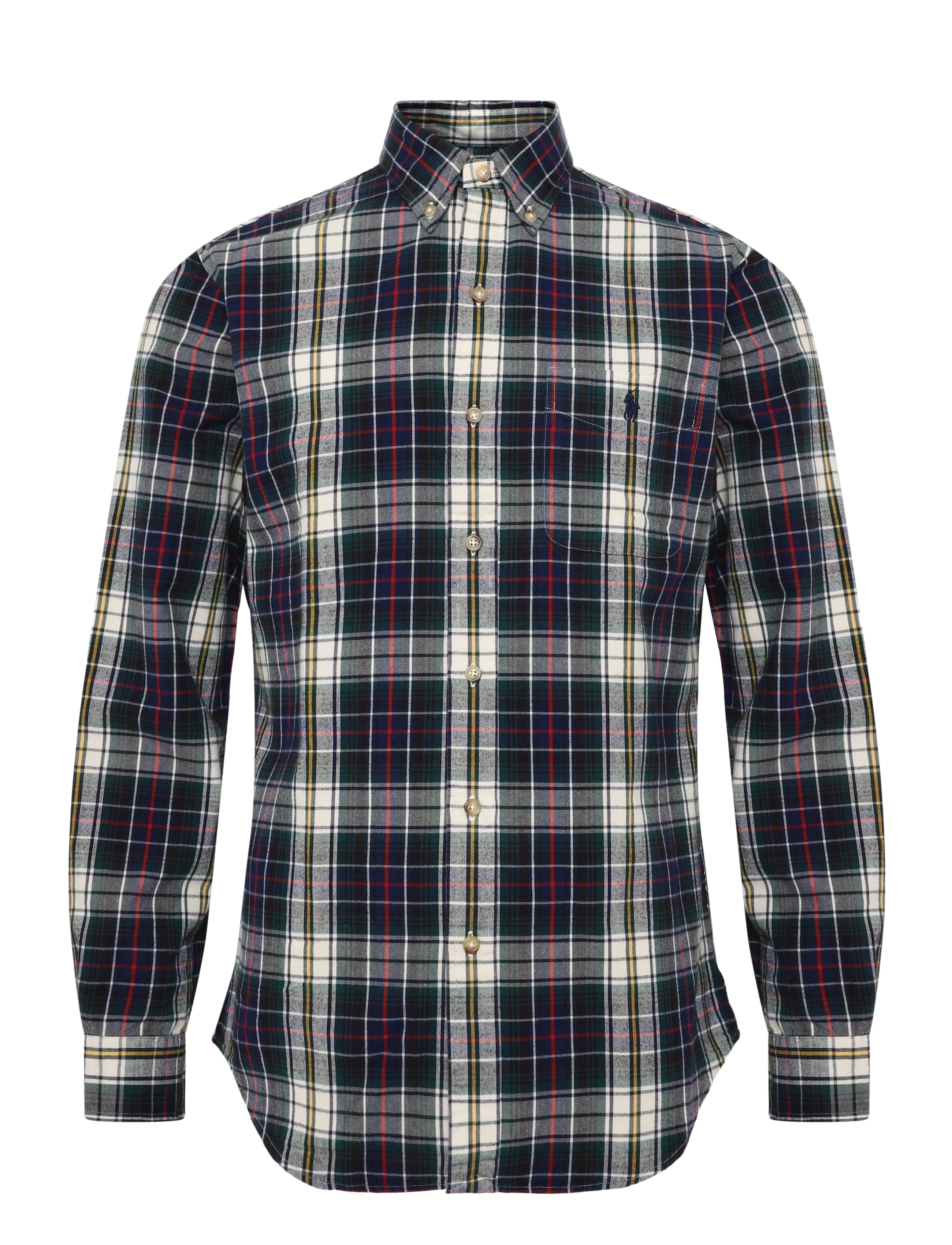 Polo Ralph Lauren - Custom Fit Plaid Brushed Oxford Shirt - köflóttar skyrtur - 7330 navy green m - 1
