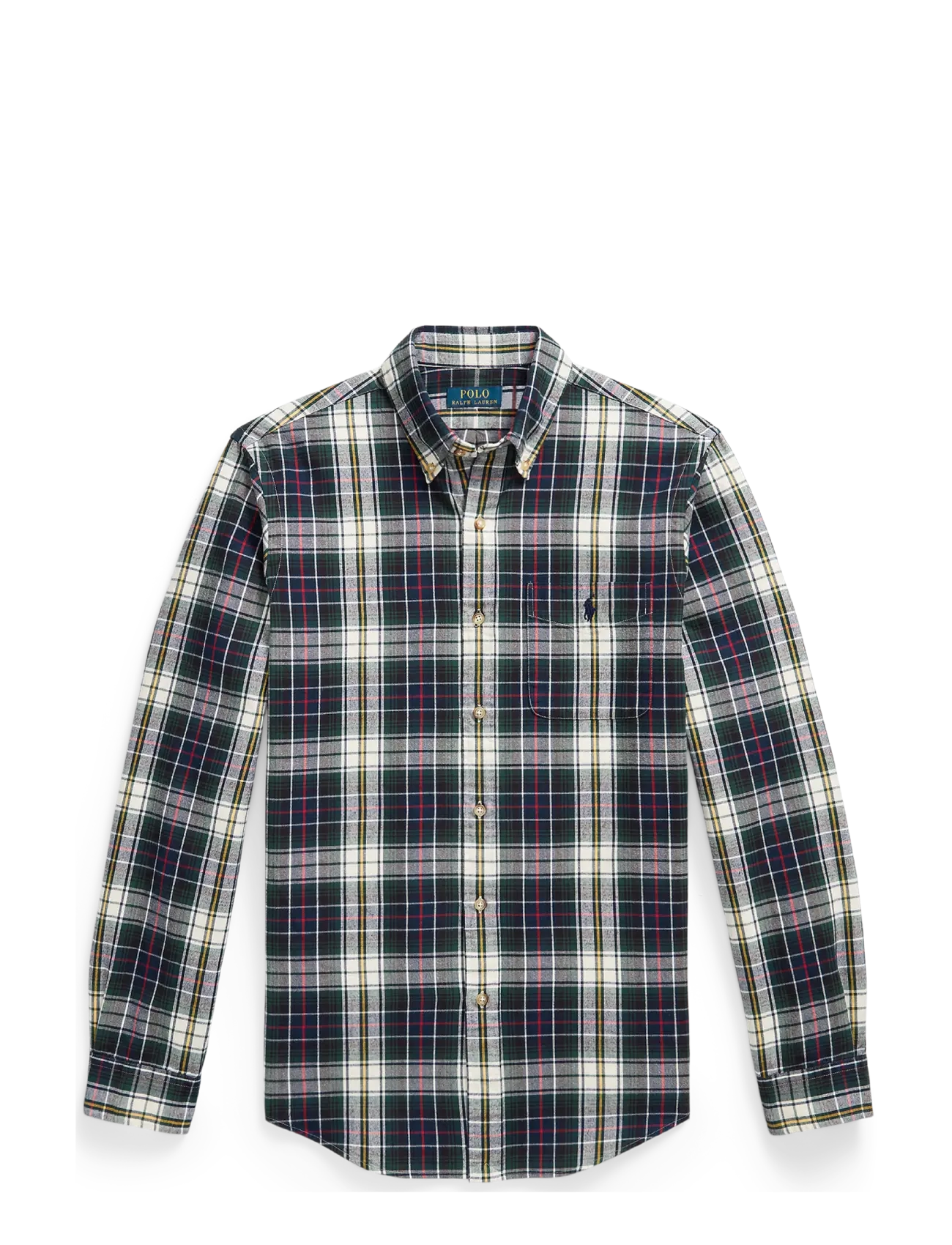 Polo Ralph Lauren Custom Fit Plaid Brushed Oxford Shirt - Shop by occasion - 7330 NAVY GREEN M / navy