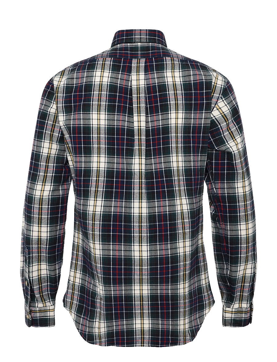 Polo Ralph Lauren - Custom Fit Plaid Brushed Oxford Shirt - köflóttar skyrtur - 7330 navy green m - 2