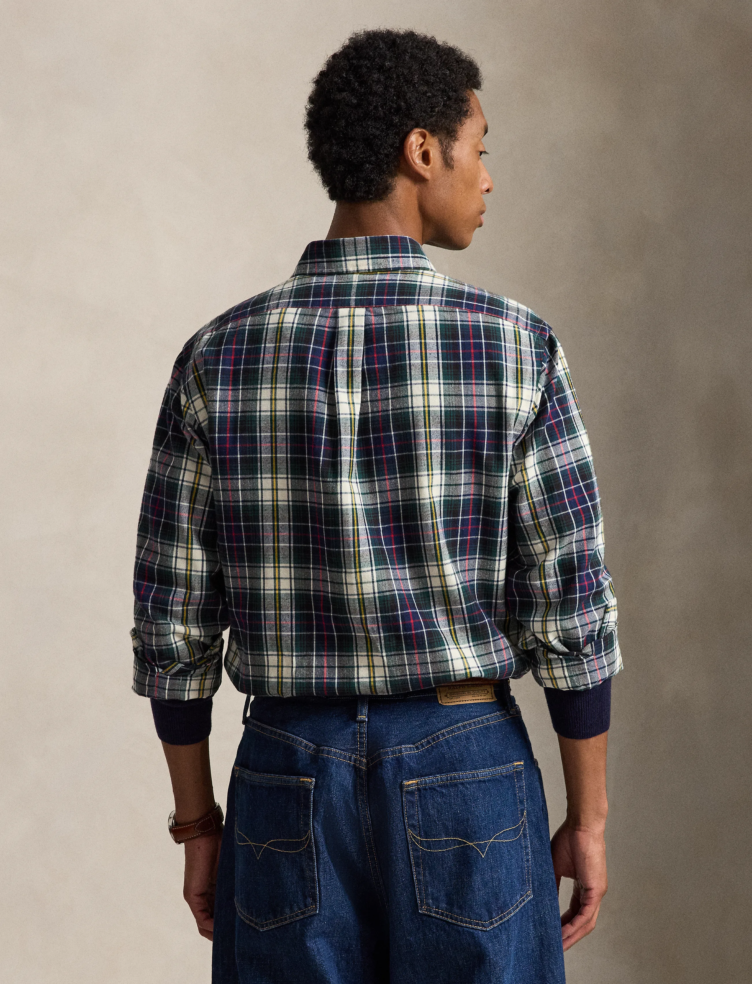 Polo Ralph Lauren - Custom Fit Plaid Brushed Oxford Shirt - köflóttar skyrtur - 7330 navy green m - 3