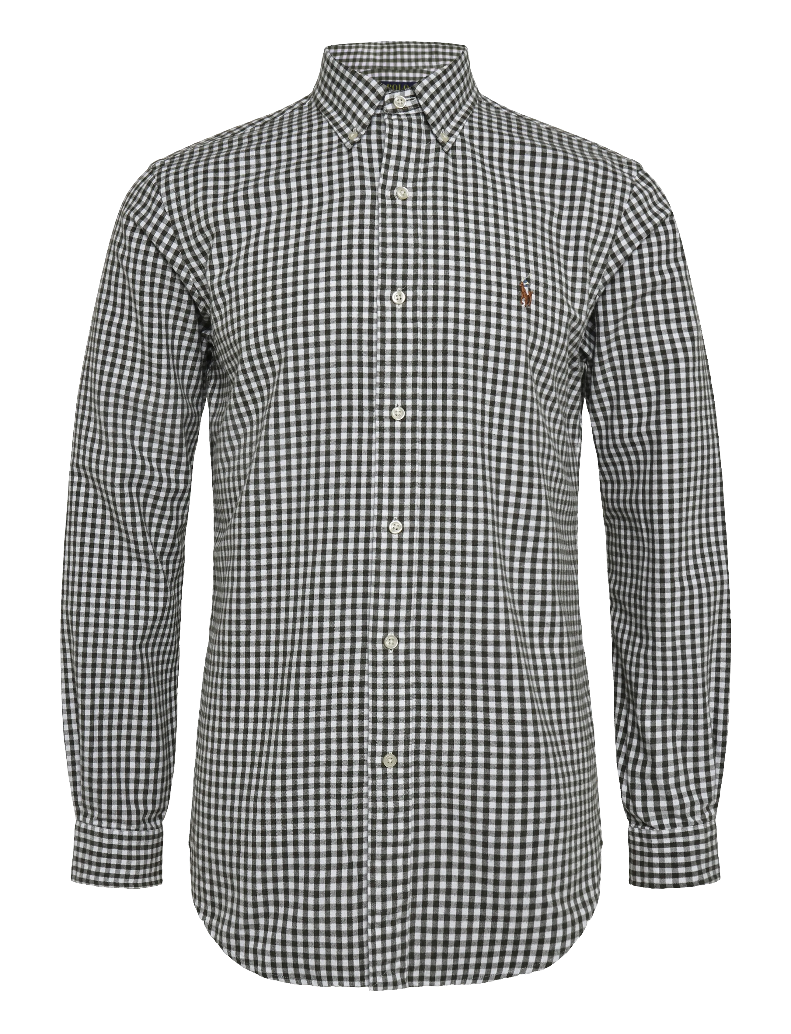 Polo Ralph Lauren - Custom Fit Gingham Oxford Shirt - ternede skjorter - 7523b white olive - 1