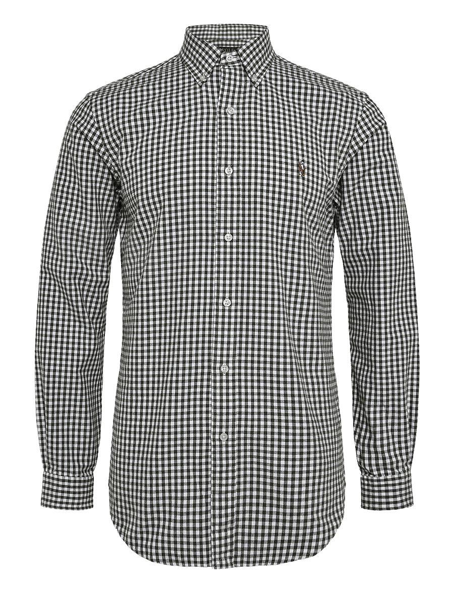 Polo Ralph Lauren - Custom Fit Gingham Oxford Shirt - ternede skjorter - 7523b white olive - 1