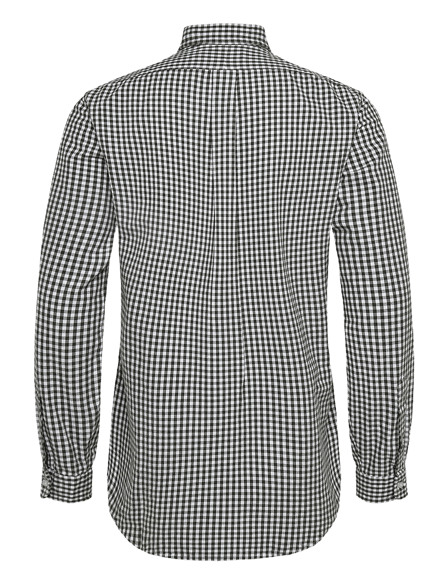 Polo Ralph Lauren - Custom Fit Gingham Oxford Shirt - ternede skjorter - 7523b white olive - 2