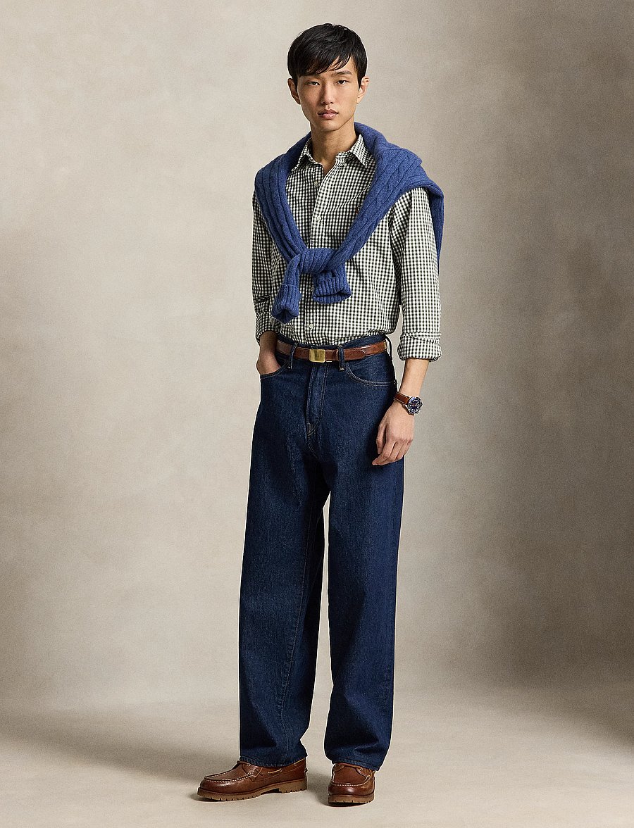Polo Ralph Lauren - Custom Fit Gingham Oxford Shirt - ternede skjorter - 7523b white olive - 4