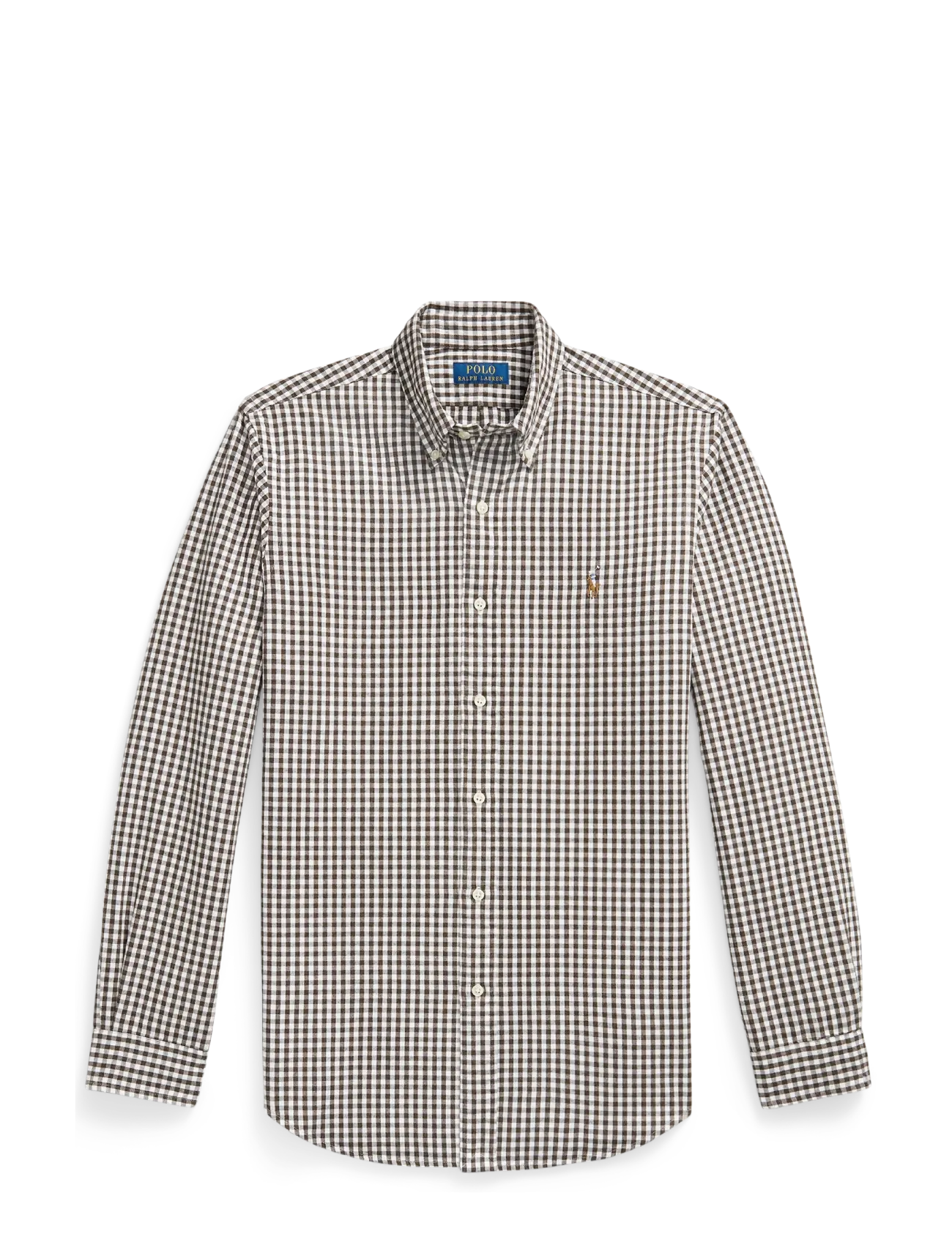 Polo Ralph Lauren Custom Fit Gingham Oxford Shirt - Shop efter anledning - 7523C WHITE ALPIN / brown