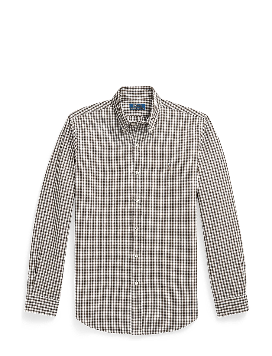 Polo Ralph Lauren - Custom Fit Gingham Oxford Shirt - 7523c white alpin - 0