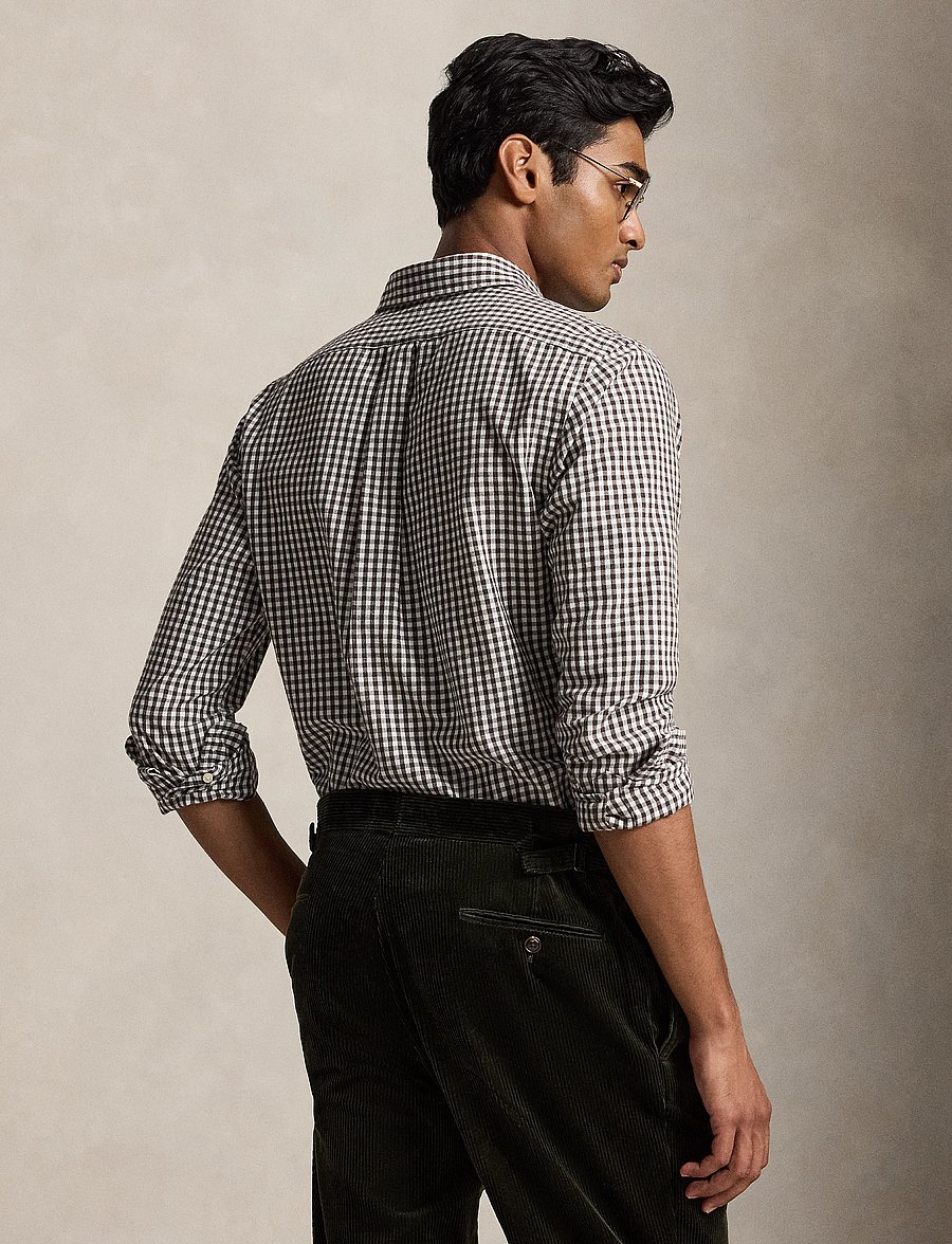 Polo Ralph Lauren - Custom Fit Gingham Oxford Shirt - rutiga skjortor - 7523c white alpin - 4