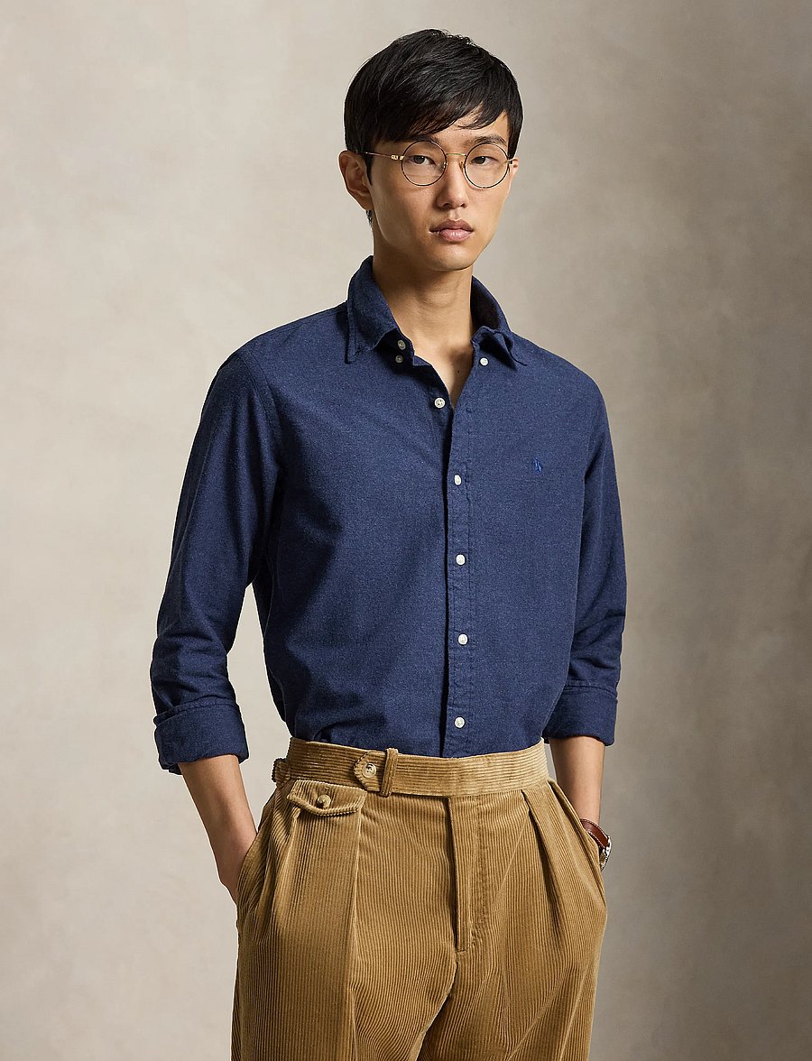 Polo Ralph Lauren - Custom Fit Heathered Oxford Shirt - agate heather - 0