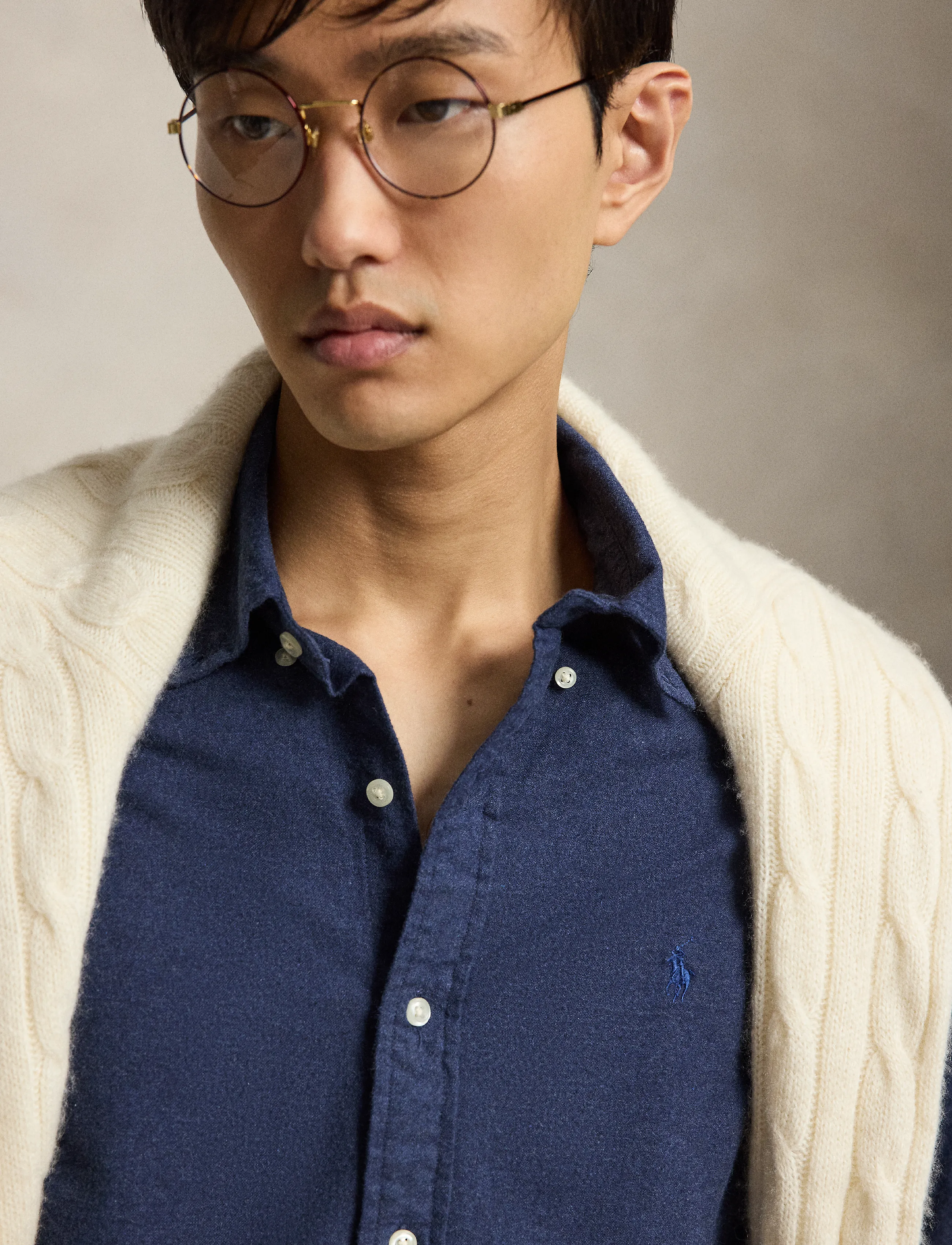 Polo Ralph Lauren - Custom Fit Heathered Oxford Shirt - agate heather - 3