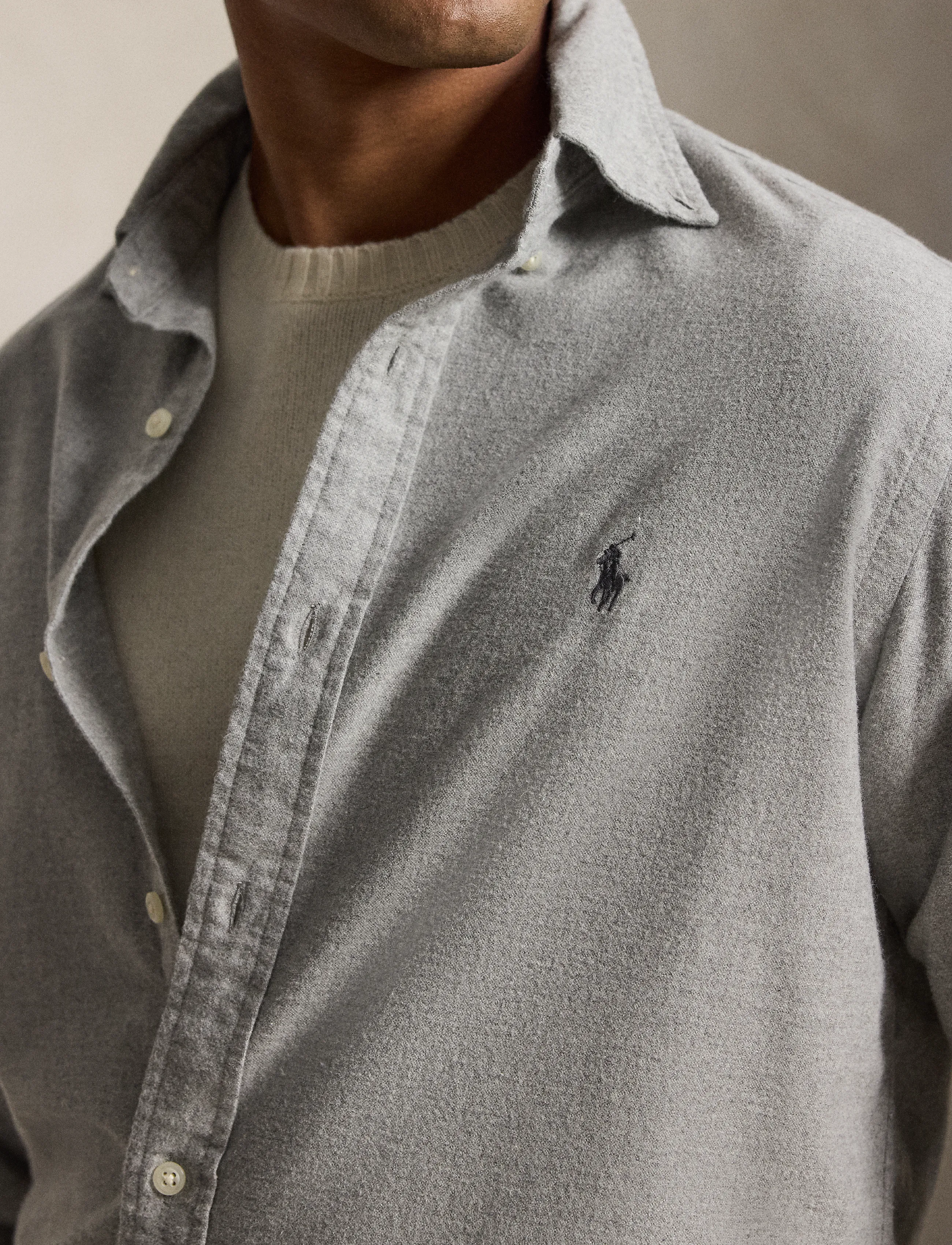 Polo Ralph Lauren - Custom Fit Heathered Oxford Shirt - andover heather - 4