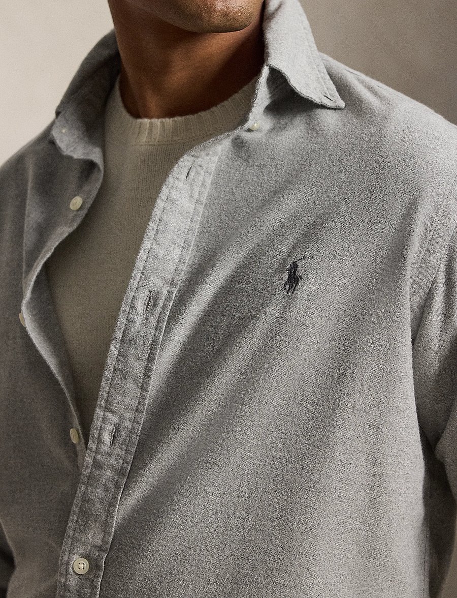 Polo Ralph Lauren - Custom Fit Heathered Oxford Shirt - andover heather - 4