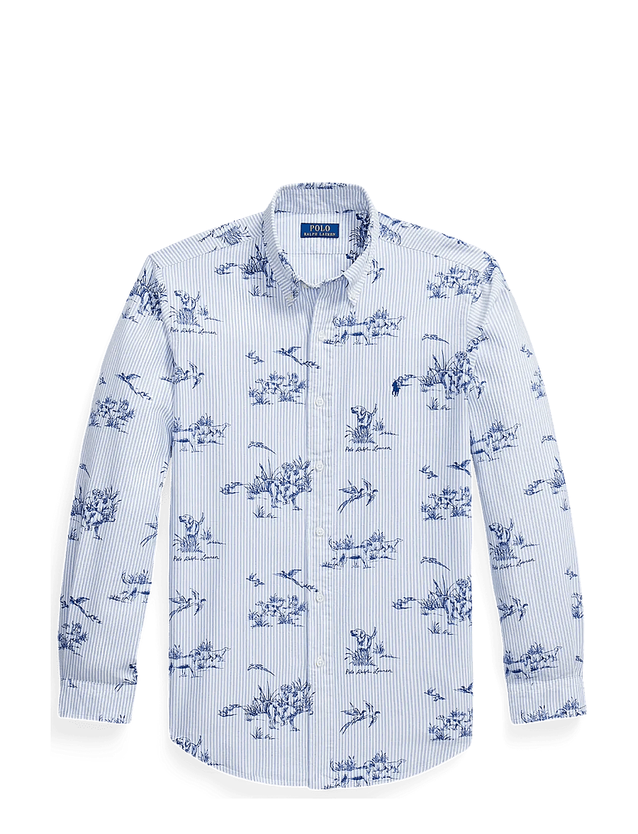 Polo Ralph Lauren - Custom Fit Dog-and-Pheasant Oxford Shirt - mönstrade skjortor - 7320 field and ph - 0