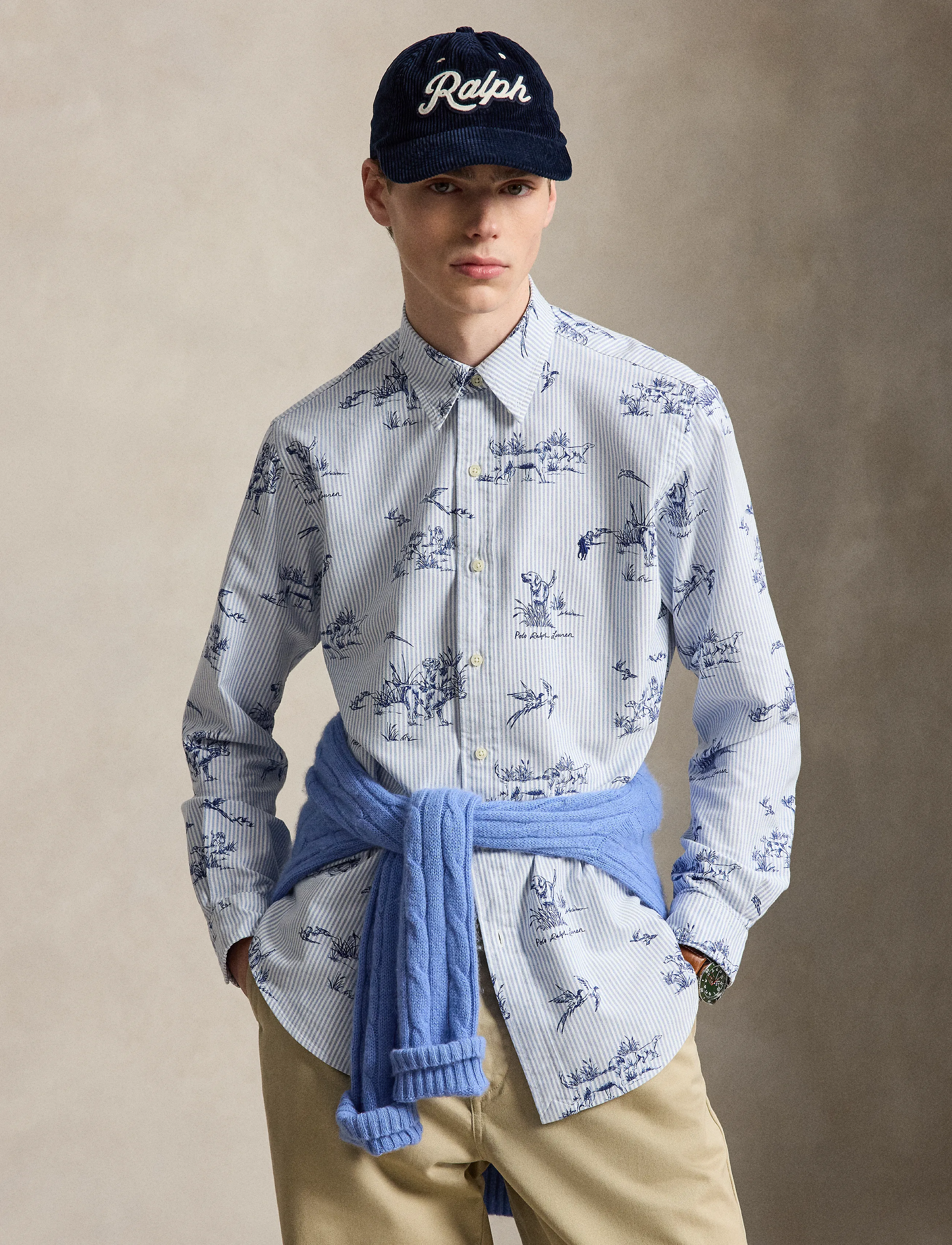 Polo Ralph Lauren Custom Fit Dog-and-Pheasant Oxford Shirt - Shirts - 7320 FIELD AND PH / blue