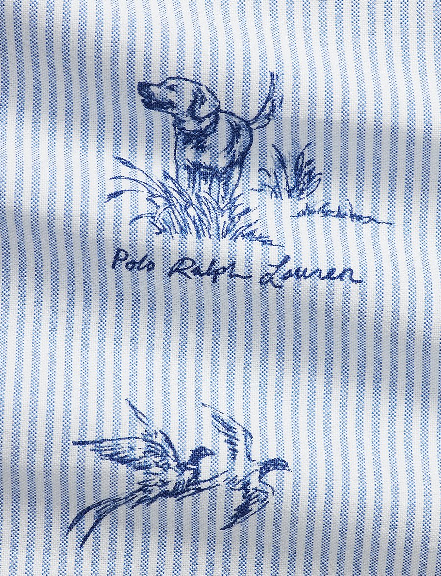Polo Ralph Lauren - Custom Fit Dog-and-Pheasant Oxford Shirt - mönstrade skjortor - 7320 field and ph - 1