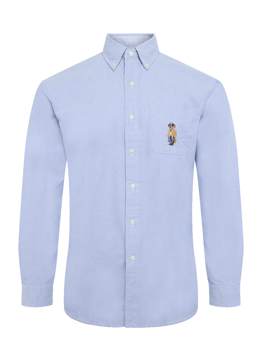 Polo Ralph Lauren - Custom Fit Polo Bear Oxford Shirt - chemises oxford - 7435 bsr blue lit - 0