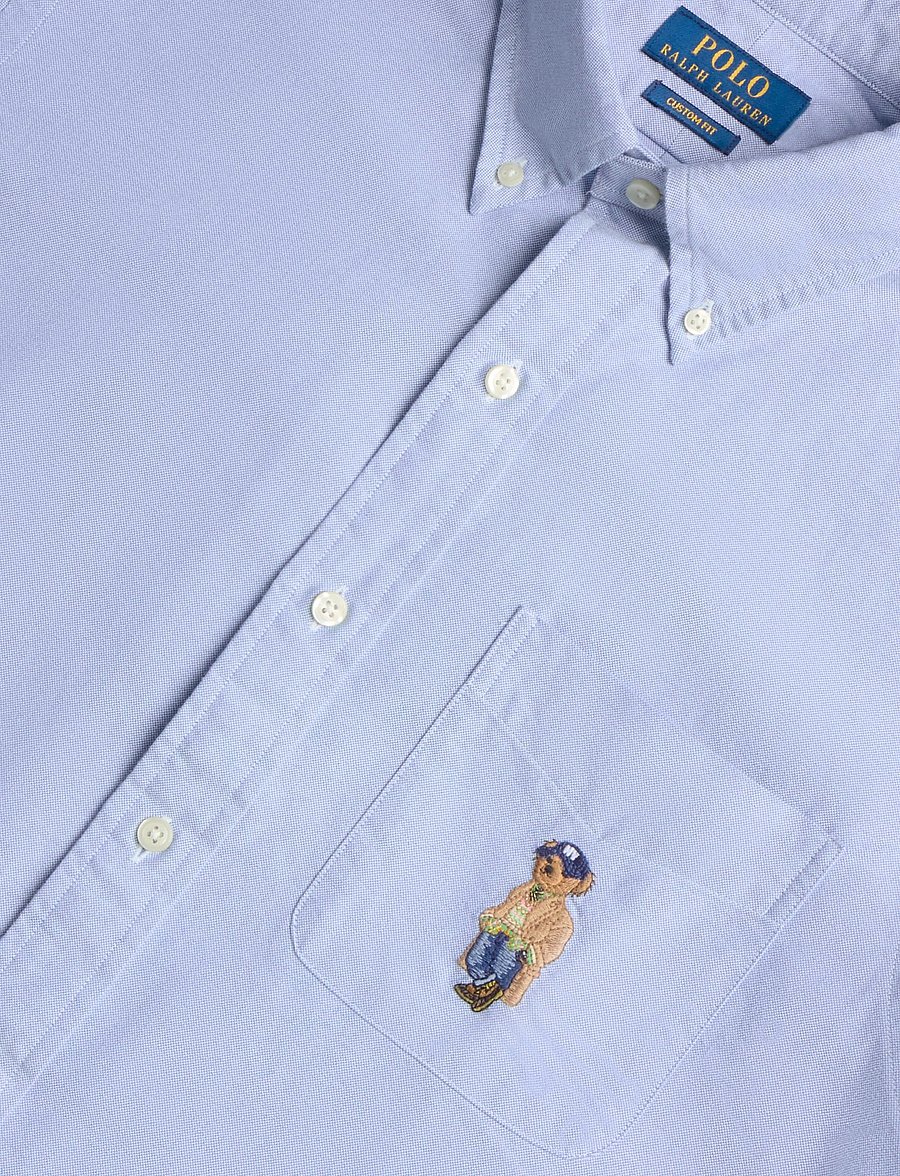 Polo Ralph Lauren - Custom Fit Polo Bear Oxford Shirt - chemises oxford - 7435 bsr blue lit - 2