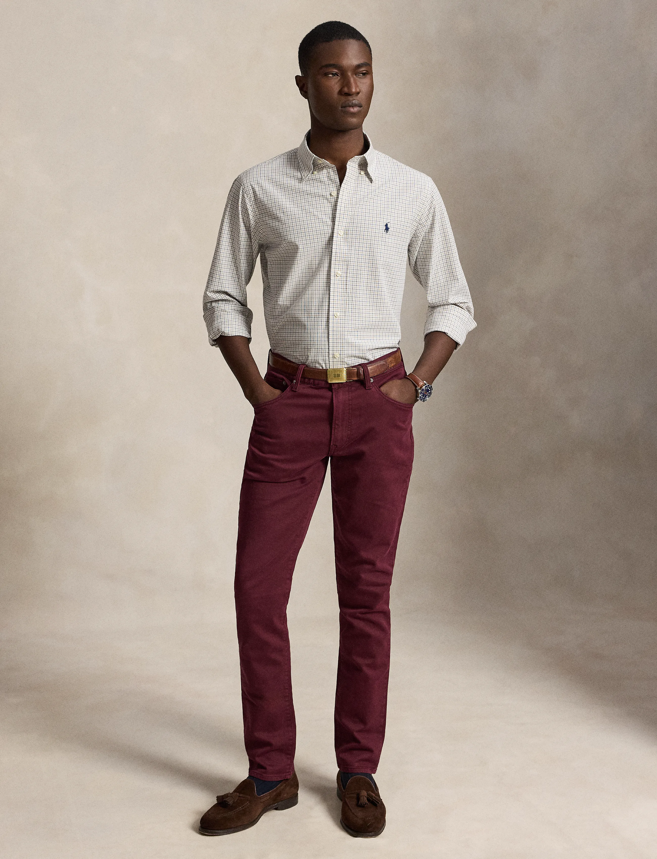 Polo Ralph Lauren - Custom Fit Stretch Poplin Shirt - rutiga skjortor - 7353c white clssc - 5