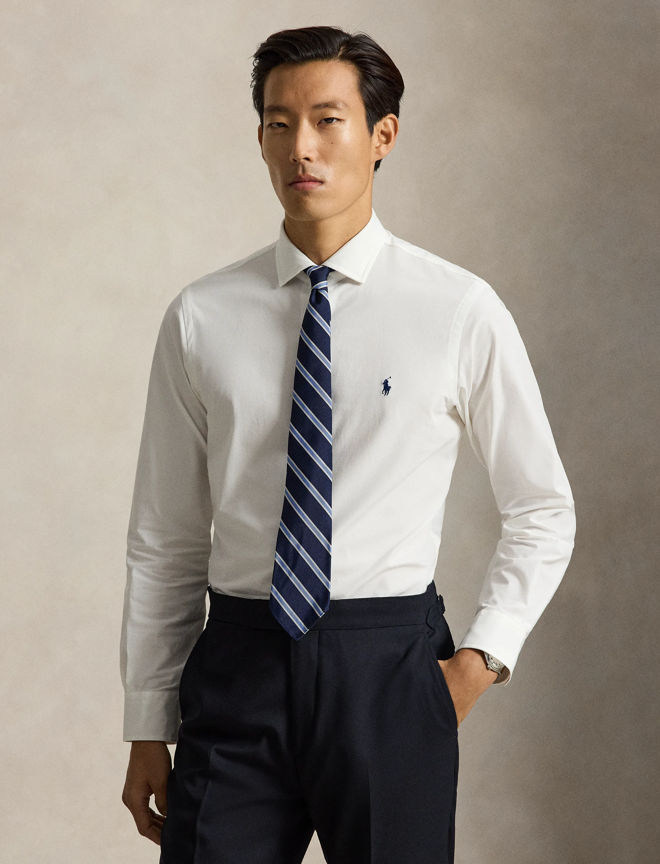 Polo Ralph Lauren - Custom Fit Stretch Poplin Shirt - vabaajasärgid - white - 4
