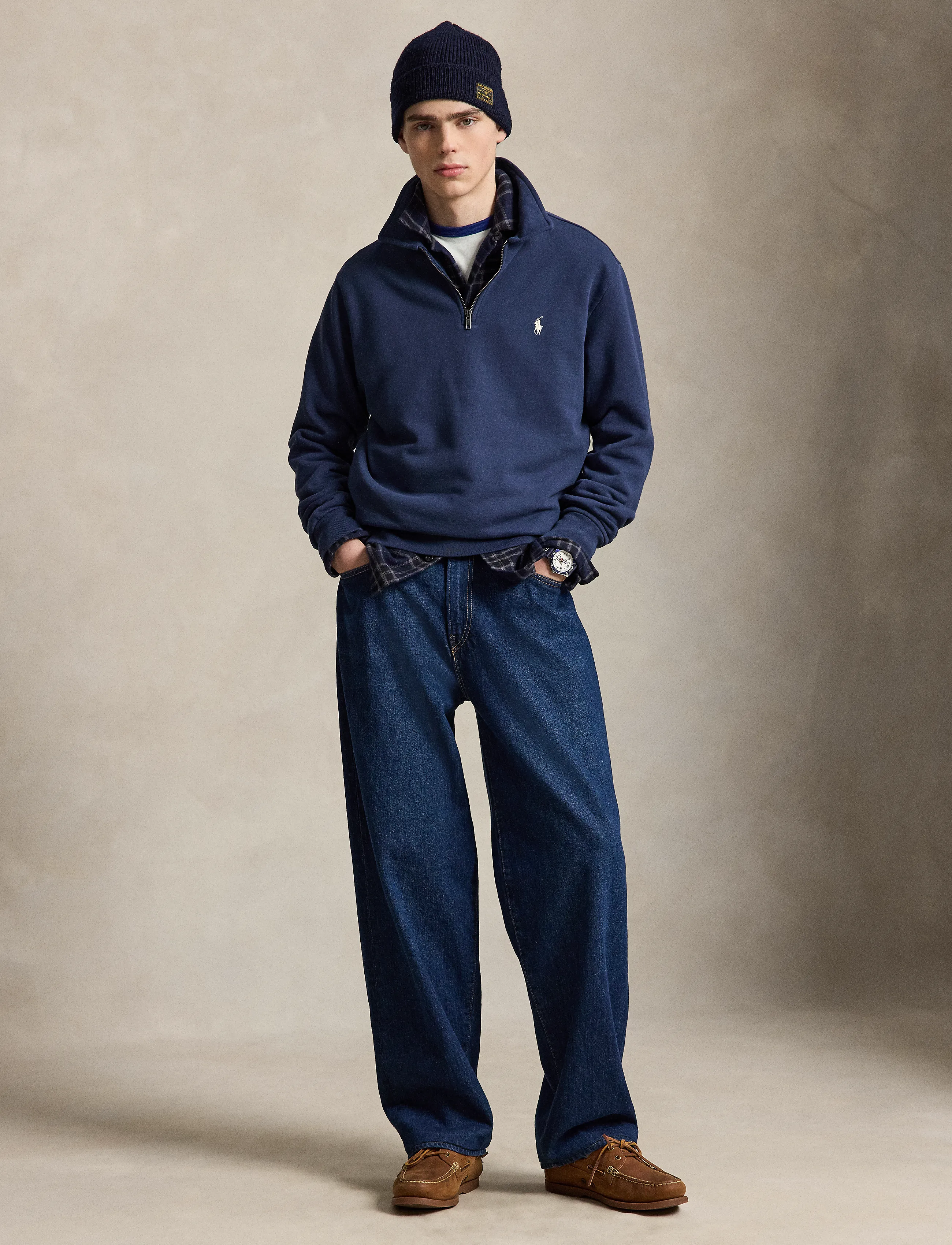Polo Ralph Lauren Loopback Fleece Collared Sweatshirt - Nach Stil kaufen - CRUISE NAVY / navy