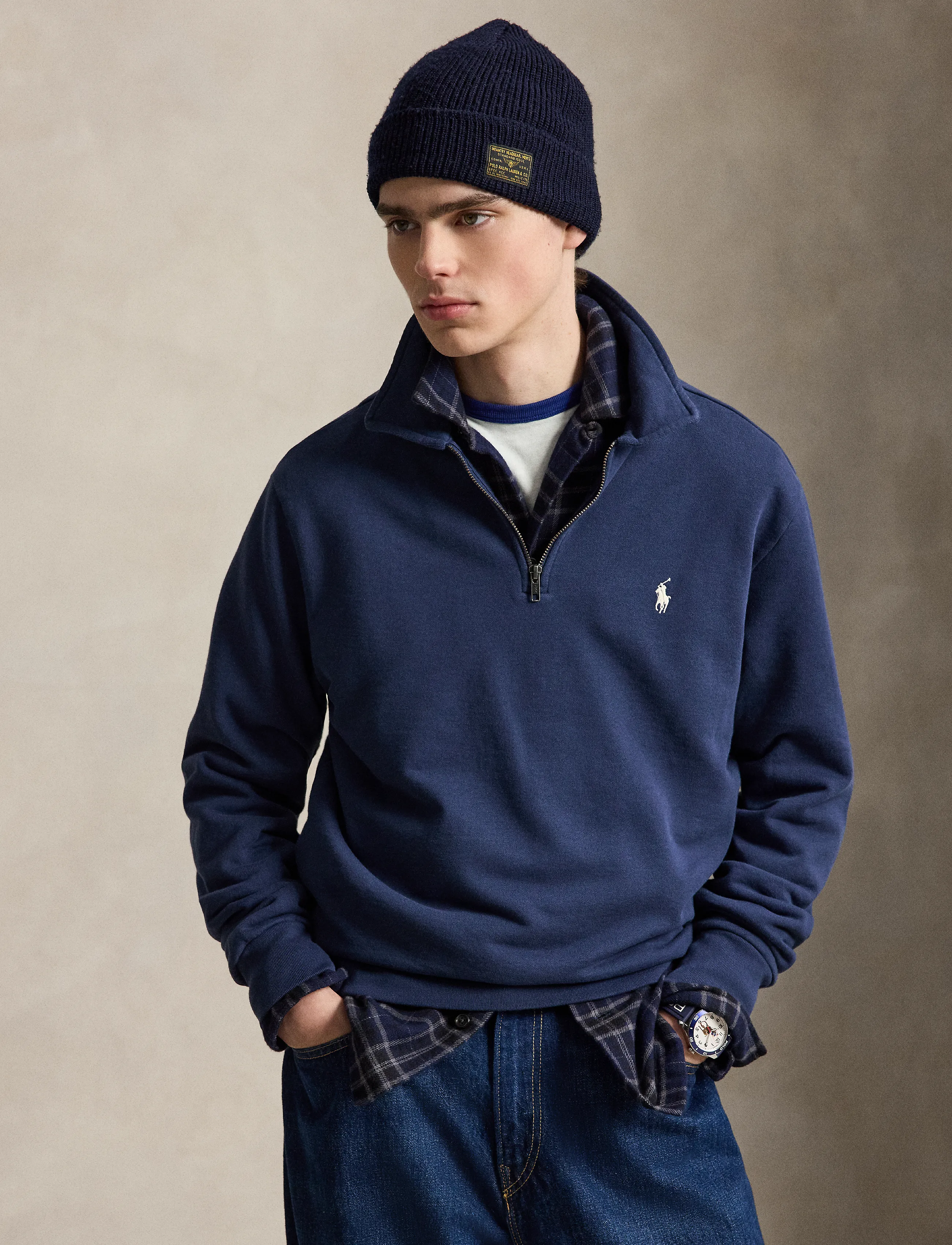 Polo Ralph Lauren - Loopback Fleece Collared Sweatshirt - half zip-tröjor - cruise navy - 5