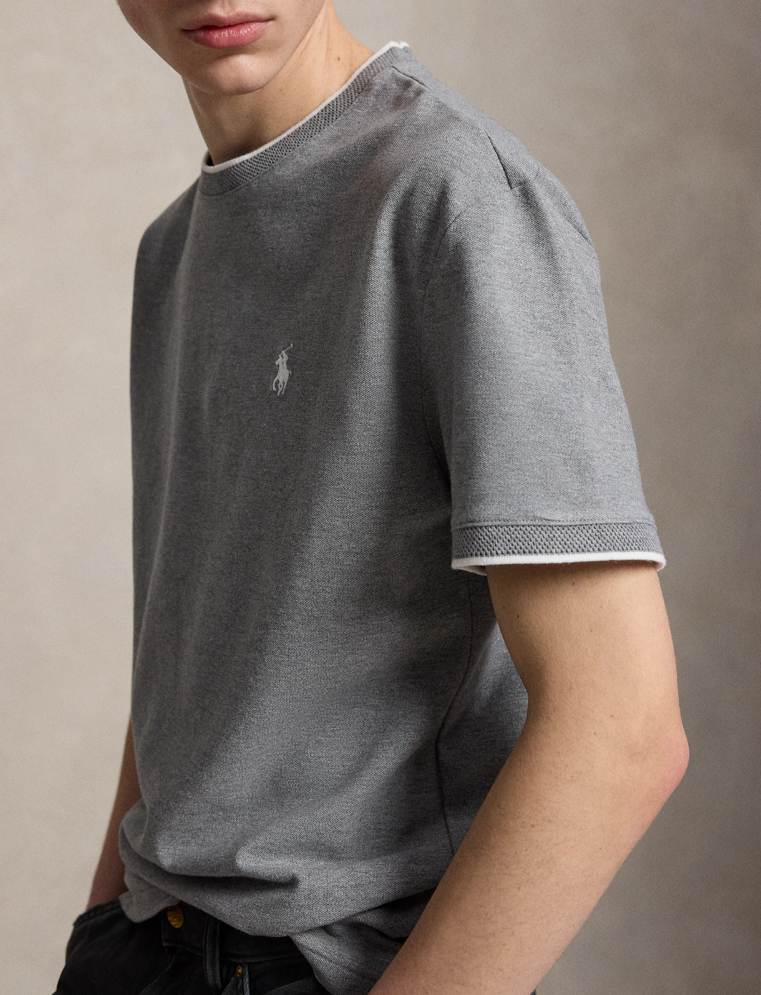 Polo Ralph Lauren - 30/1 STRETCH MESH-KNT-T-SHIRT - kortærmede t-shirts - classic grey heat - 5