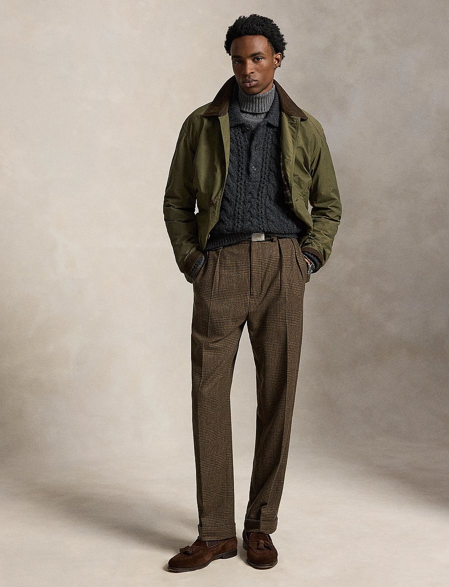Polo Ralph Lauren - Relaxed Aran-Knit Polo-Collar Sweater - hawk's eye hthr - 4