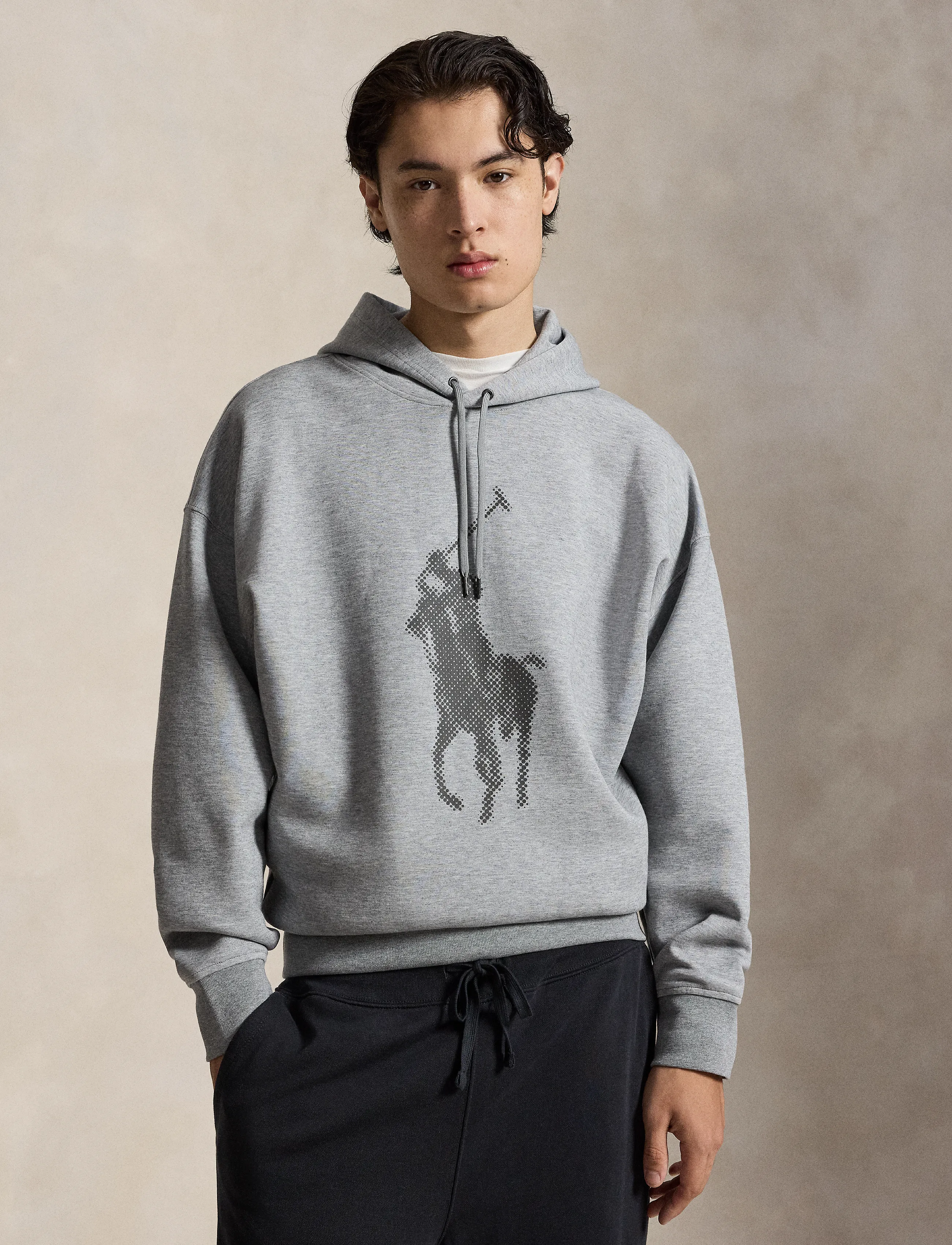 Polo Ralph Lauren Relaxed Fit Big Pony Double-Knit Hoodie - Sweatshirts - CLASSIC GREY HEAT / grey