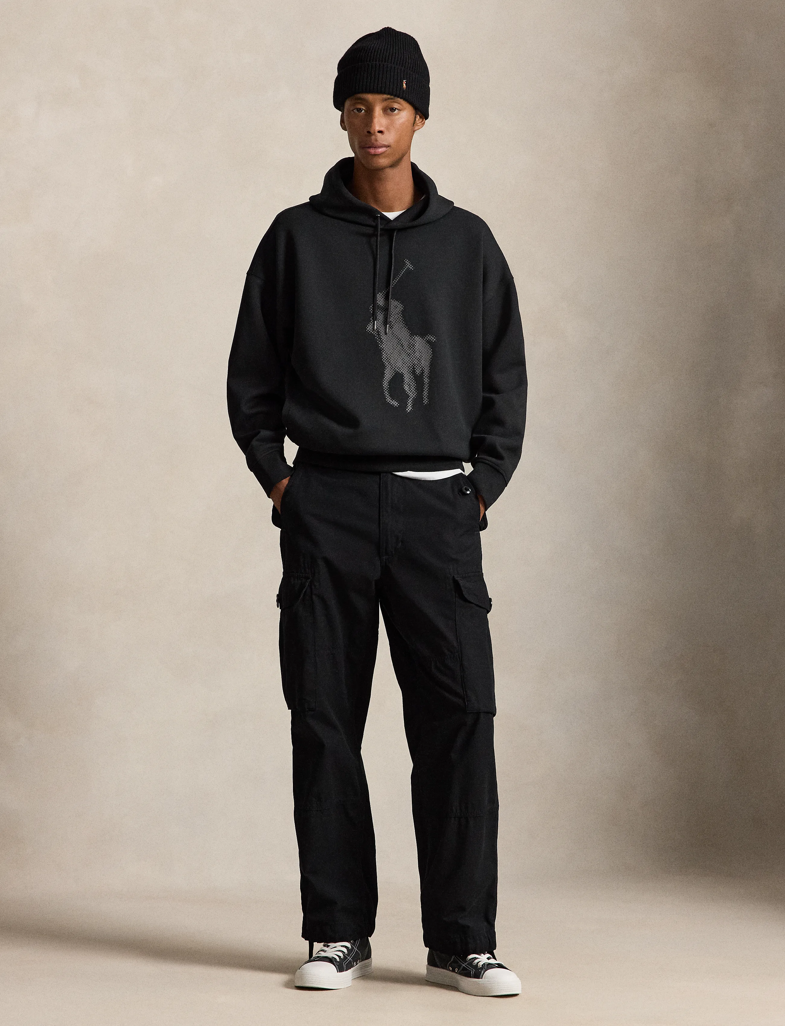 Polo Ralph Lauren - Relaxed Fit Big Pony Double-Knit Hoodie - polo black - 5