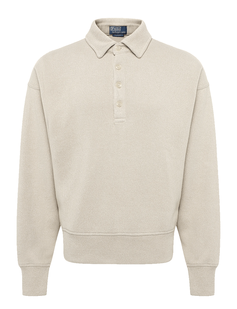 Polo Ralph Lauren - SUEDED HERITAGE RIB-KNT-PULLOVER - langärmelige strick-polohemden - expedition dune h - 0
