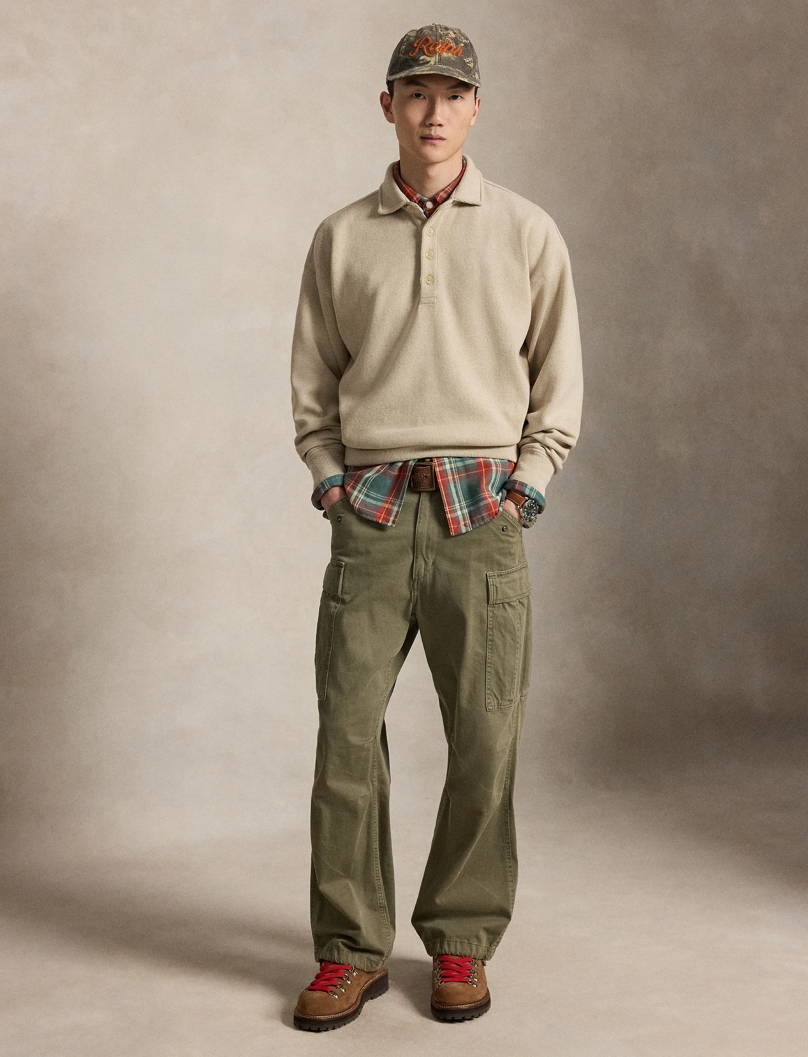 Polo Ralph Lauren Relaxed Fit Ribbed Polo Pullover - Inspiratsioon - EXPEDITION DUNE H / beige