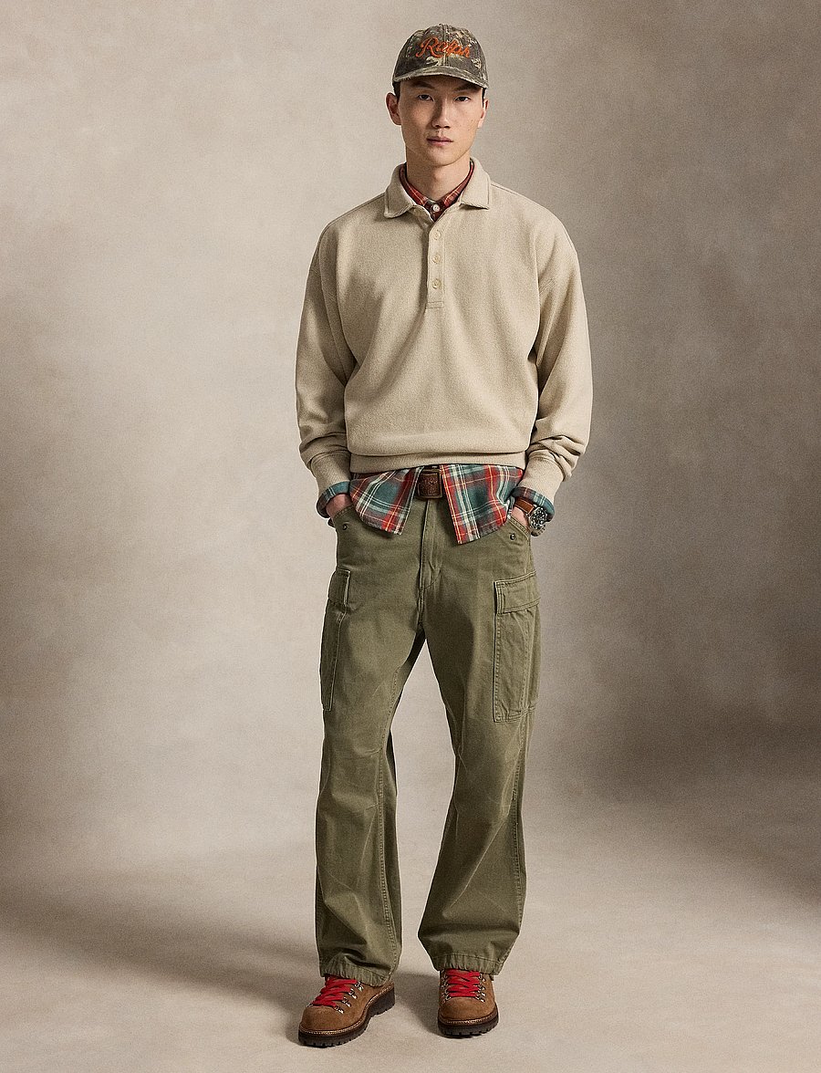 Polo Ralph Lauren - Relaxed Fit Ribbed Polo Pullover - long-sleeved knitted polos - expedition dune h - 1