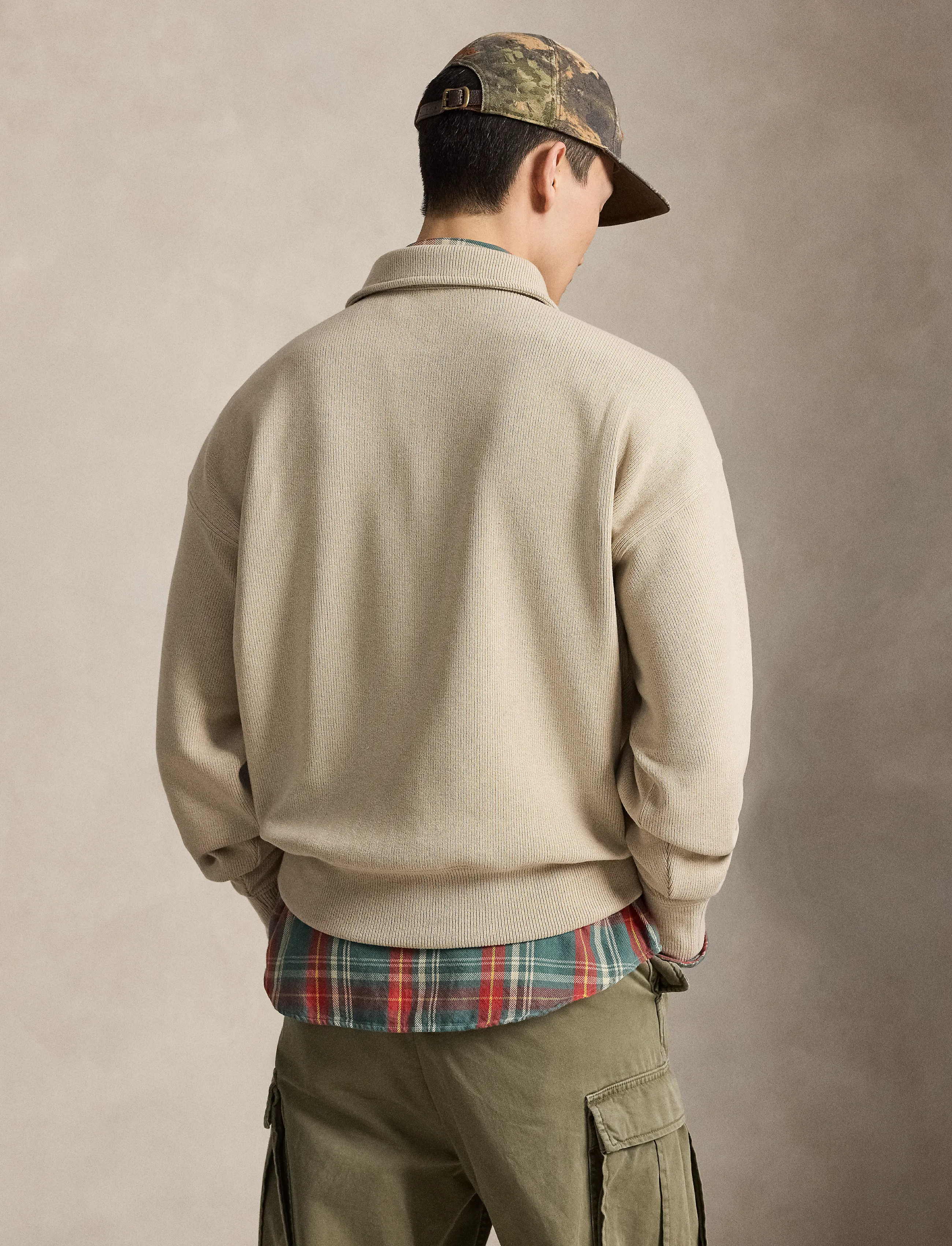 Polo Ralph Lauren - Relaxed Fit Ribbed Polo Pullover - long-sleeved knitted polos - expedition dune h - 4