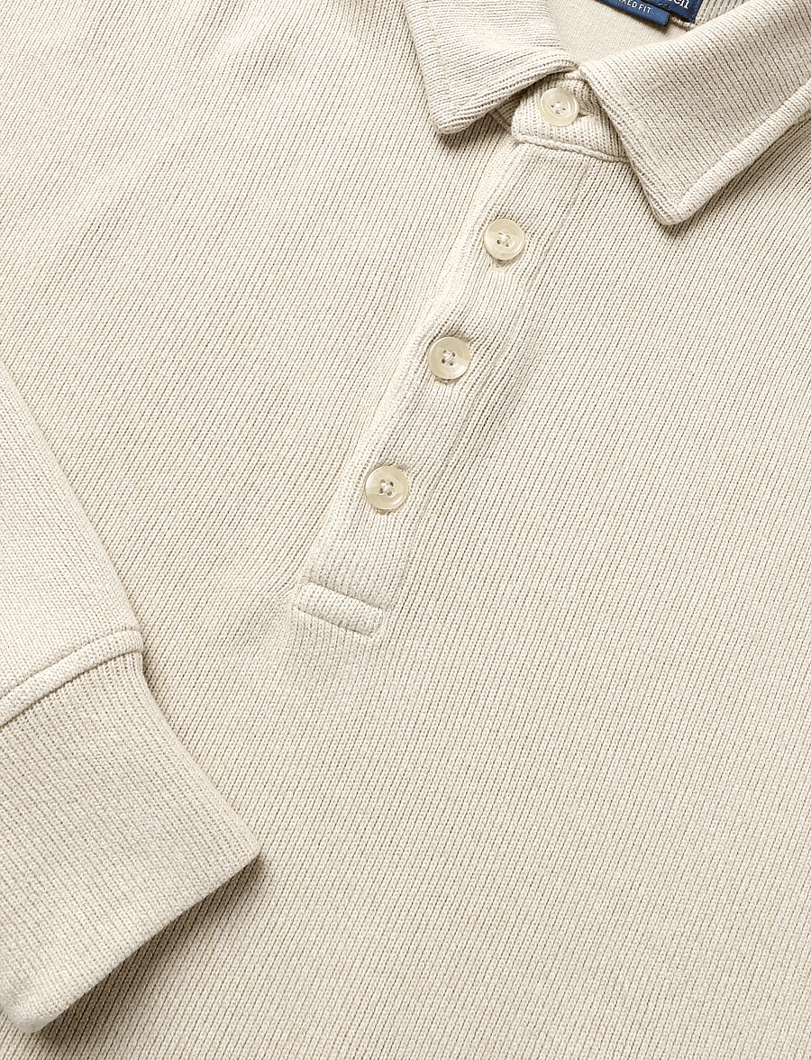 Polo Ralph Lauren - SUEDED HERITAGE RIB-KNT-PULLOVER - langärmelige strick-polohemden - expedition dune h - 2