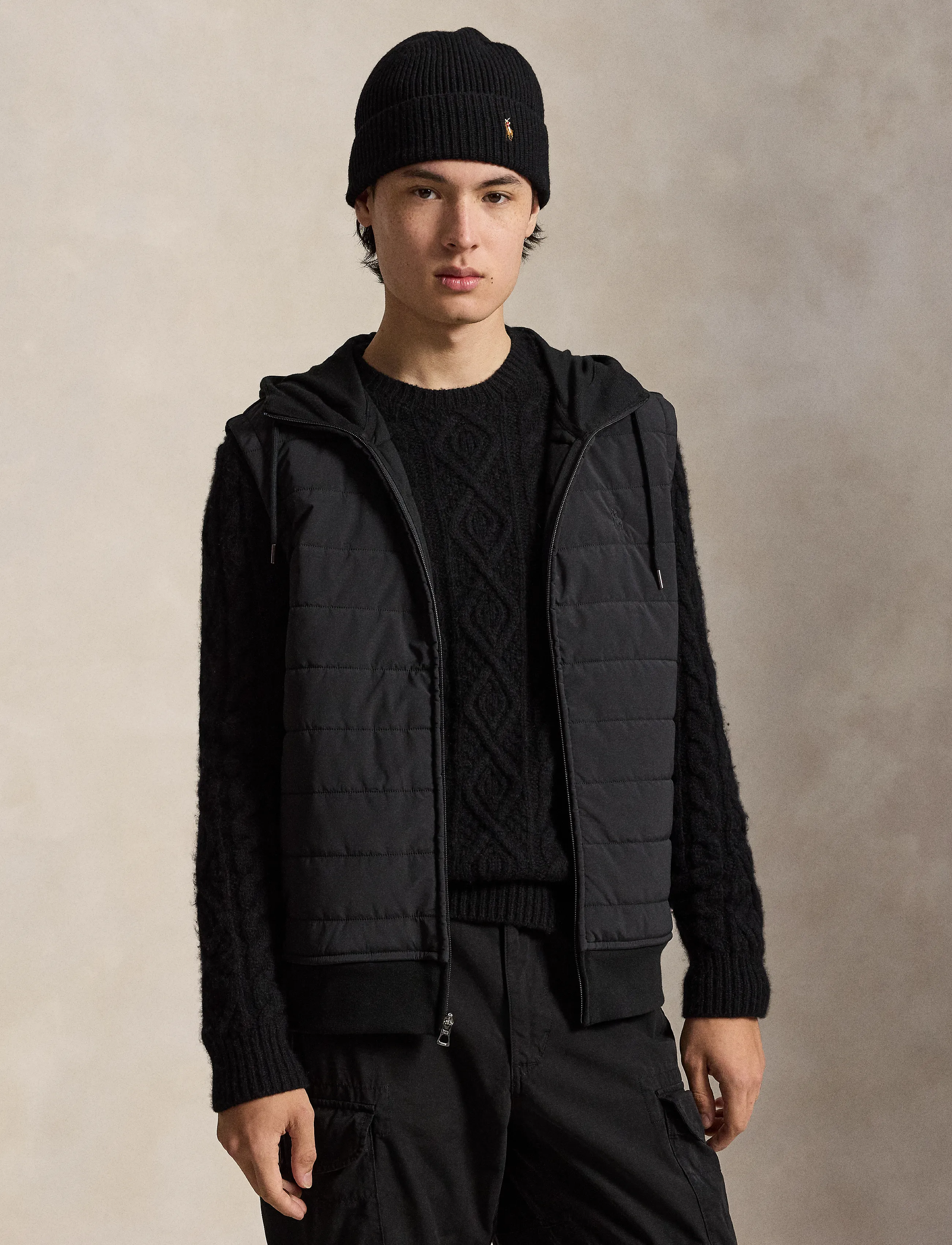Polo Ralph Lauren Hybrid Hooded Vest - Riided - POLO BLACK / black
