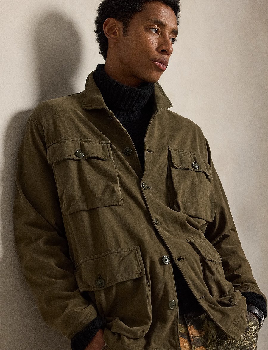 Polo Ralph Lauren - Sueded Moleskin Utility Overshirt - leichte jacken - canopy olive - 0