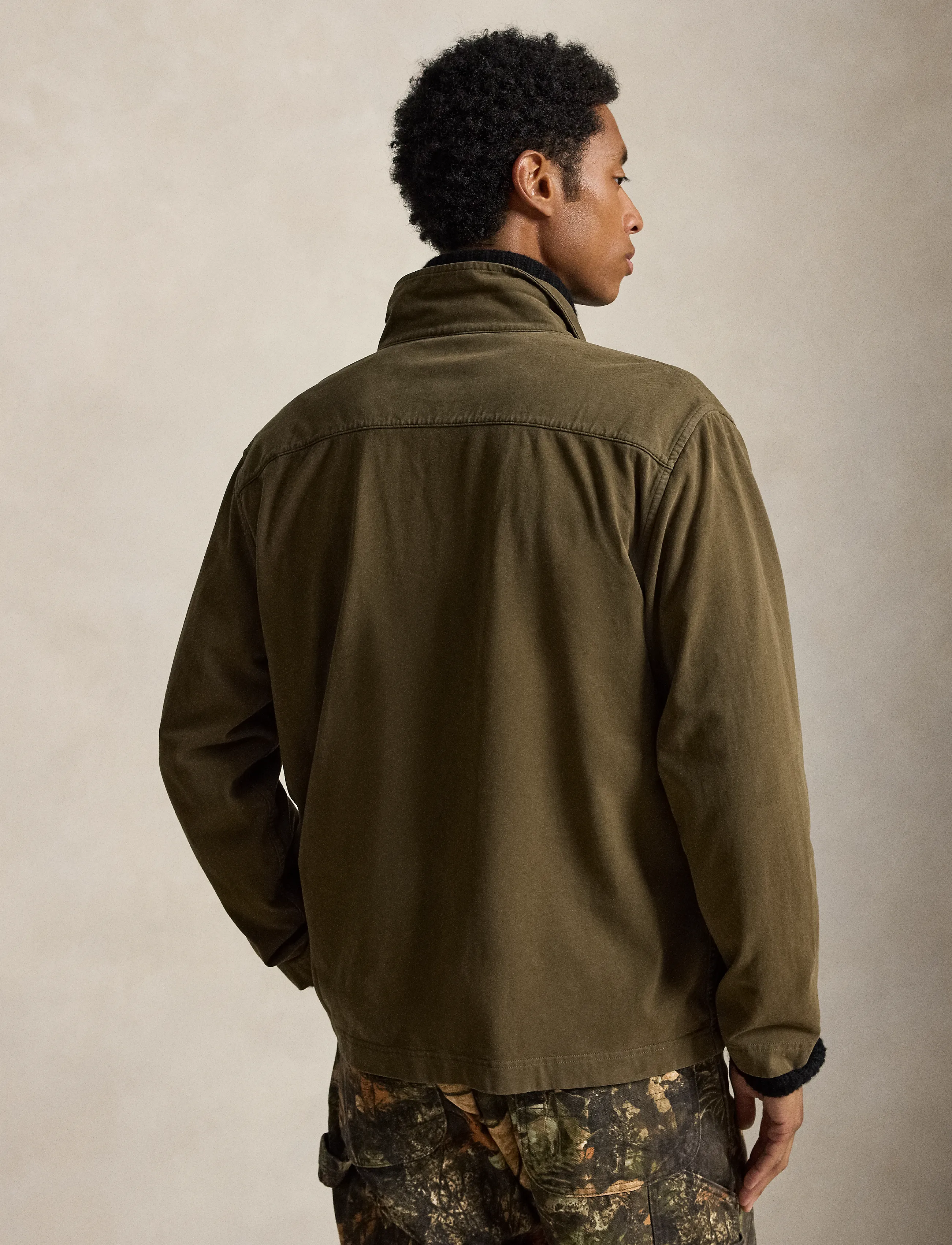 Polo Ralph Lauren - Sueded Moleskin Utility Overshirt - light jackets - canopy olive - 2