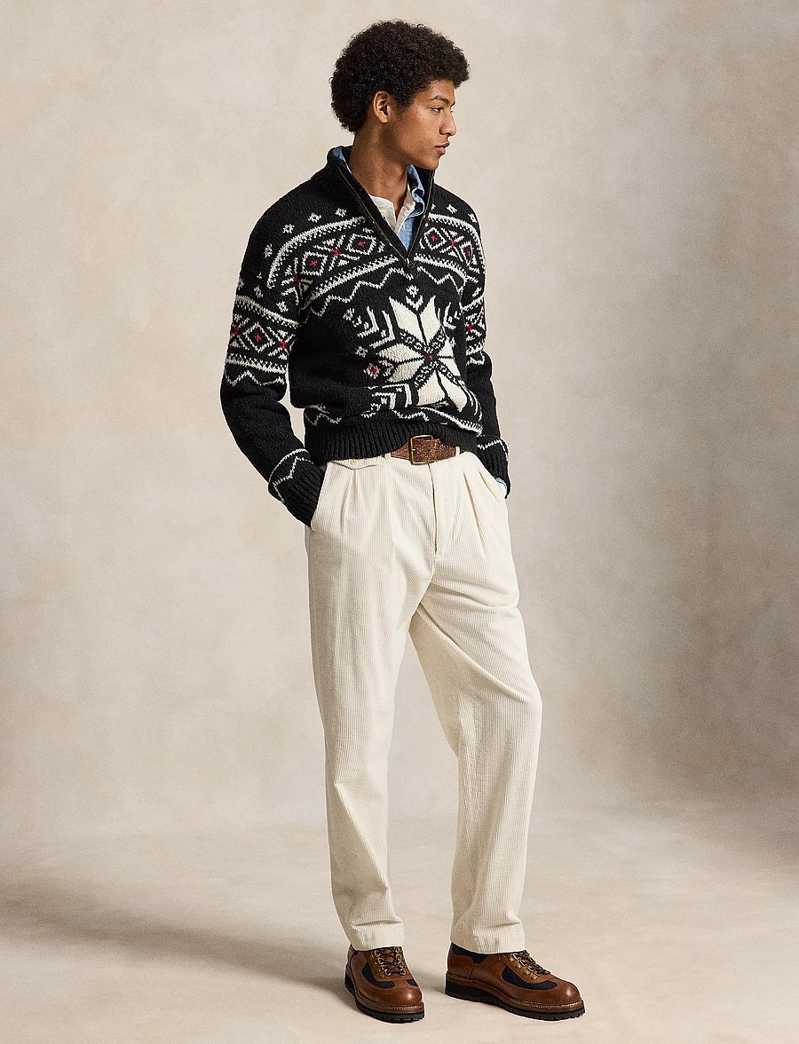 Polo Ralph Lauren - Snowflake Wool Quarter-Zip Sweater - half zip-trøjer - black combo - 4