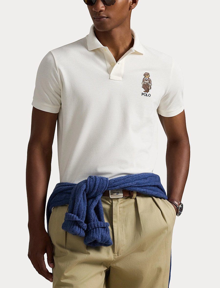 Polo Ralph Lauren - Custom Slim Fit Polo Bear Polo Shirt - korte mouwen - fa25 deckwash whi - 5