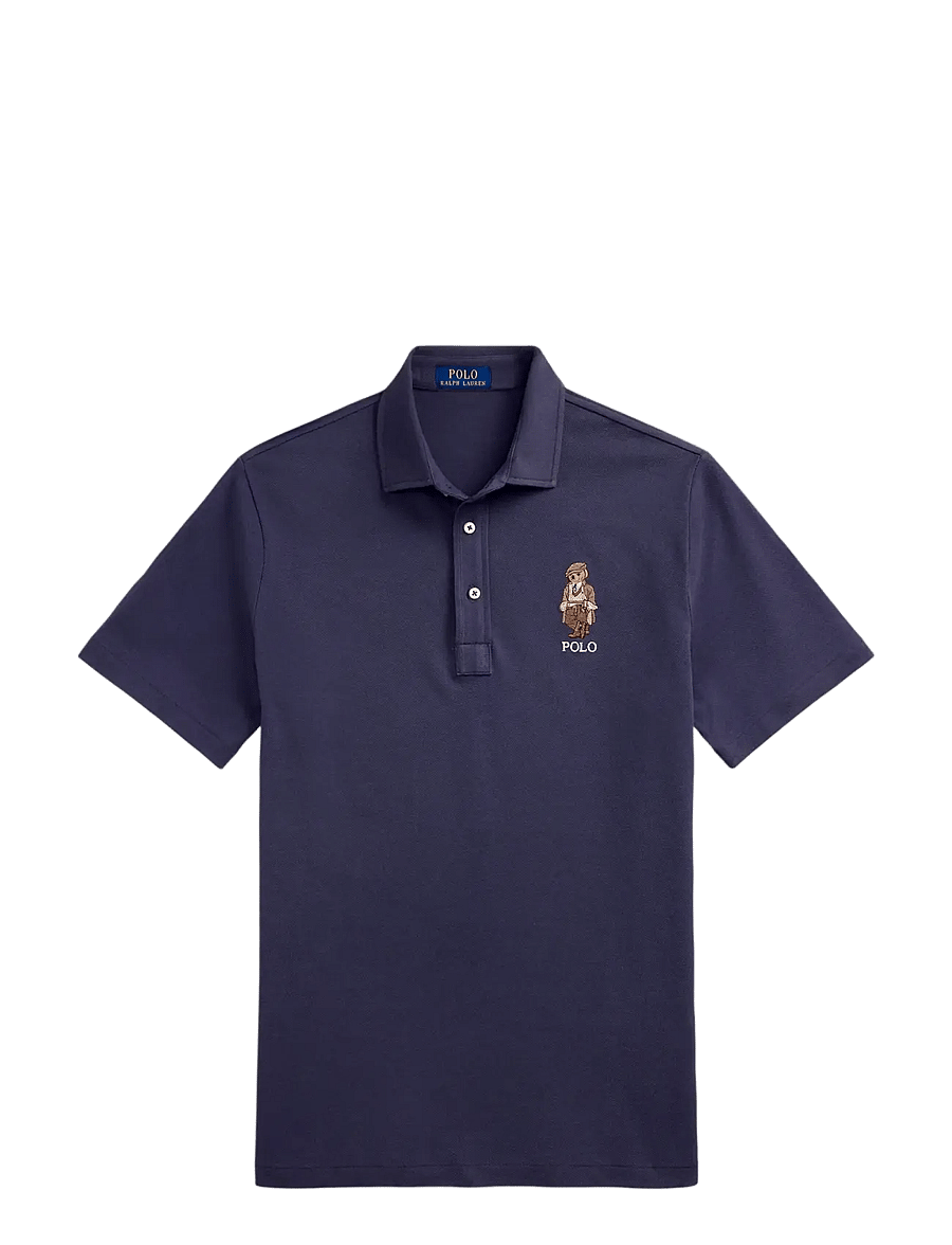 Polo Ralph Lauren - Custom Slim Polo Bear Mesh Polo Shirt - kortærmede poloer - fa25 faded blue h - 2