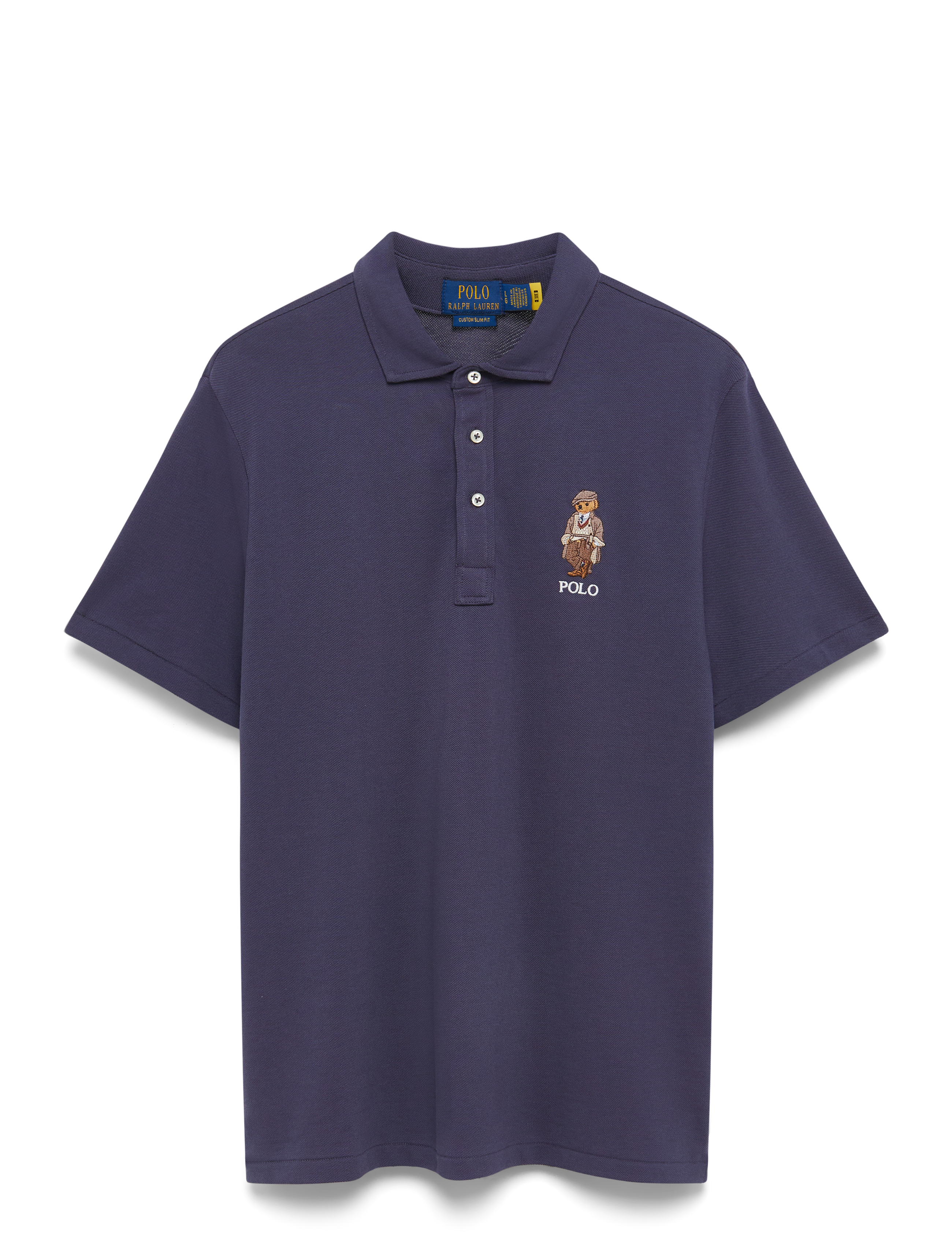 POLO RALPH LAUREN Custom Slim Polo Bear Mesh Polo Shirt Navy - S - Herren