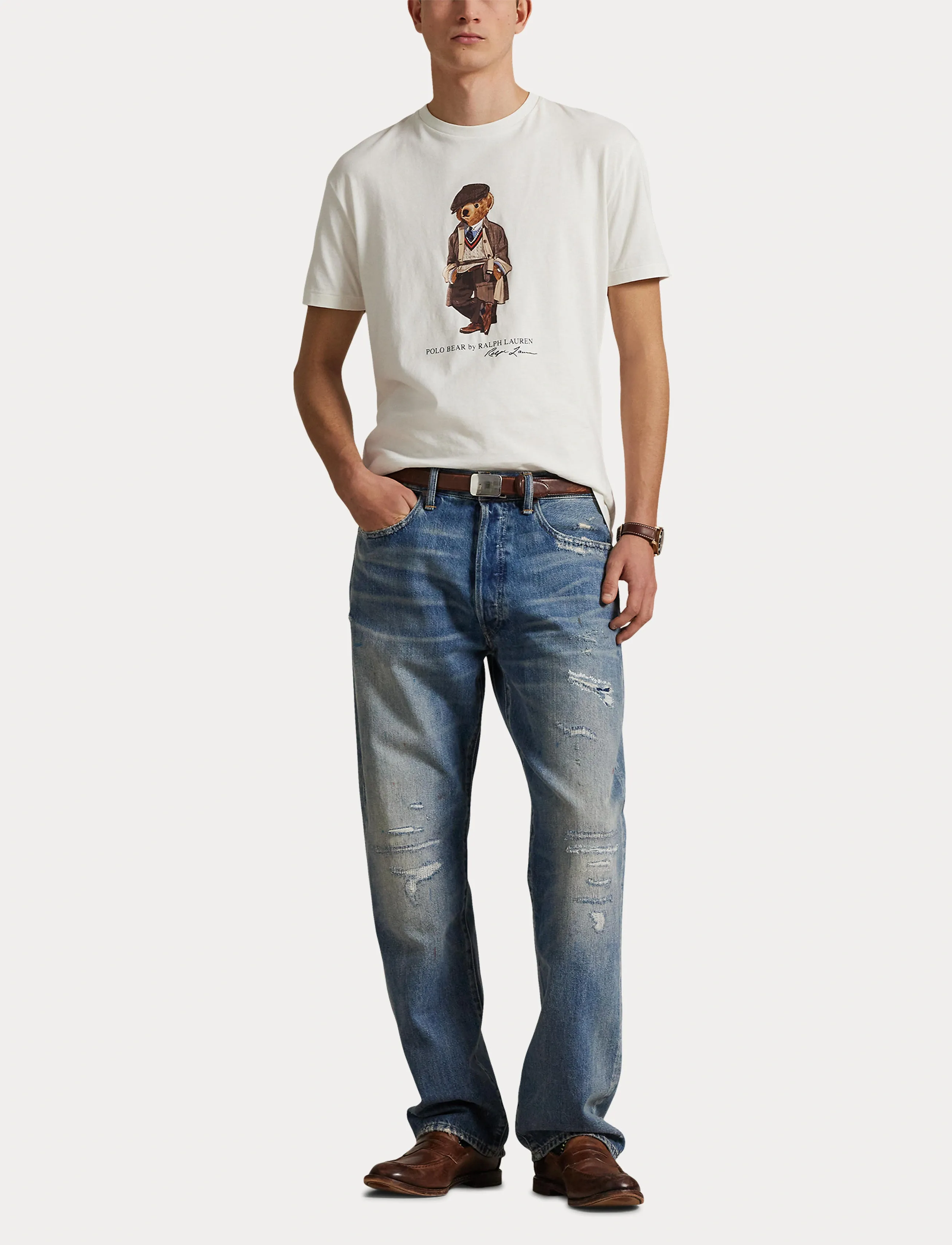 Polo Ralph Lauren - Custom Slim Fit Polo Bear Jersey T-Shirt - fa25 deckwash whi - 4