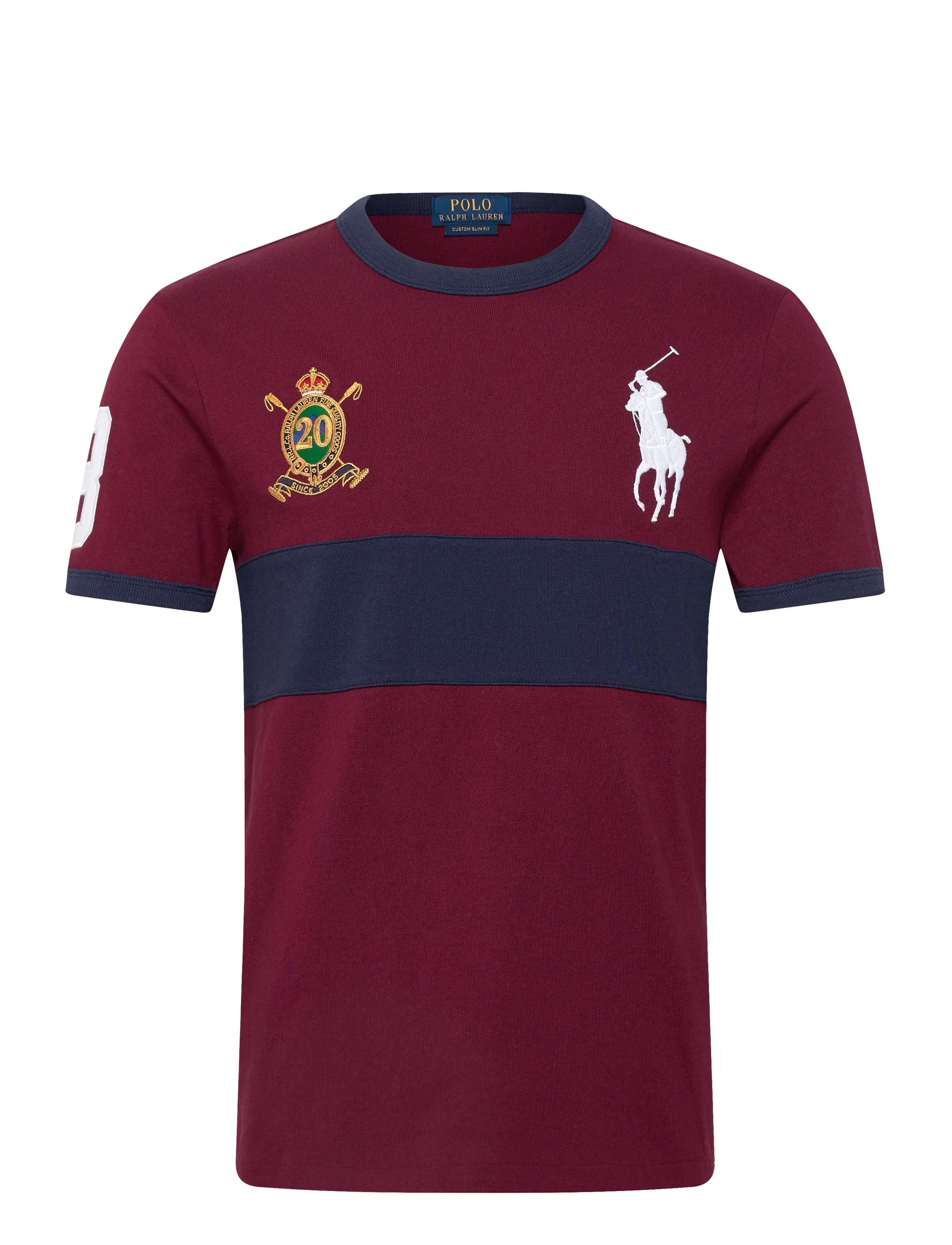 Polo Ralph Lauren Custom Slim Fit 20th Anniversary T-Shirt - Polo Ralph Lauren - CLASSIC WINE/NEWP / burgundy