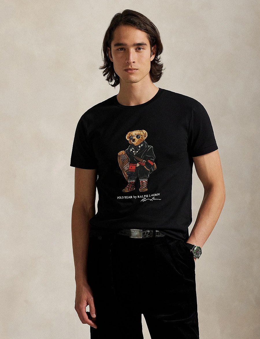 Polo Ralph Lauren - Custom Slim Fit Polo Bear Jersey T-Shirt - kurzärmelige t-shirts - fa25 polo black h - 3
