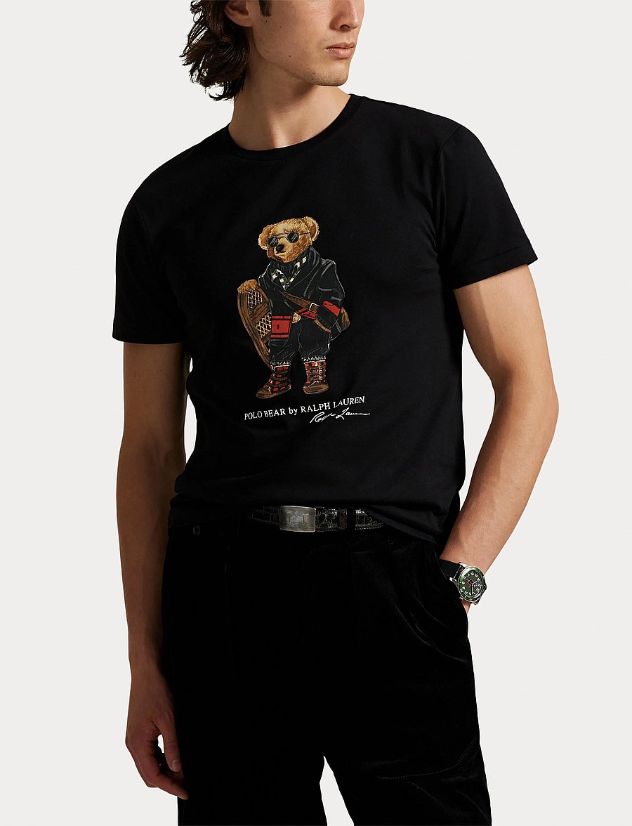 Polo Ralph Lauren - Custom Slim Fit Polo Bear Jersey T-Shirt - kurzärmelige t-shirts - fa25 polo black h - 5